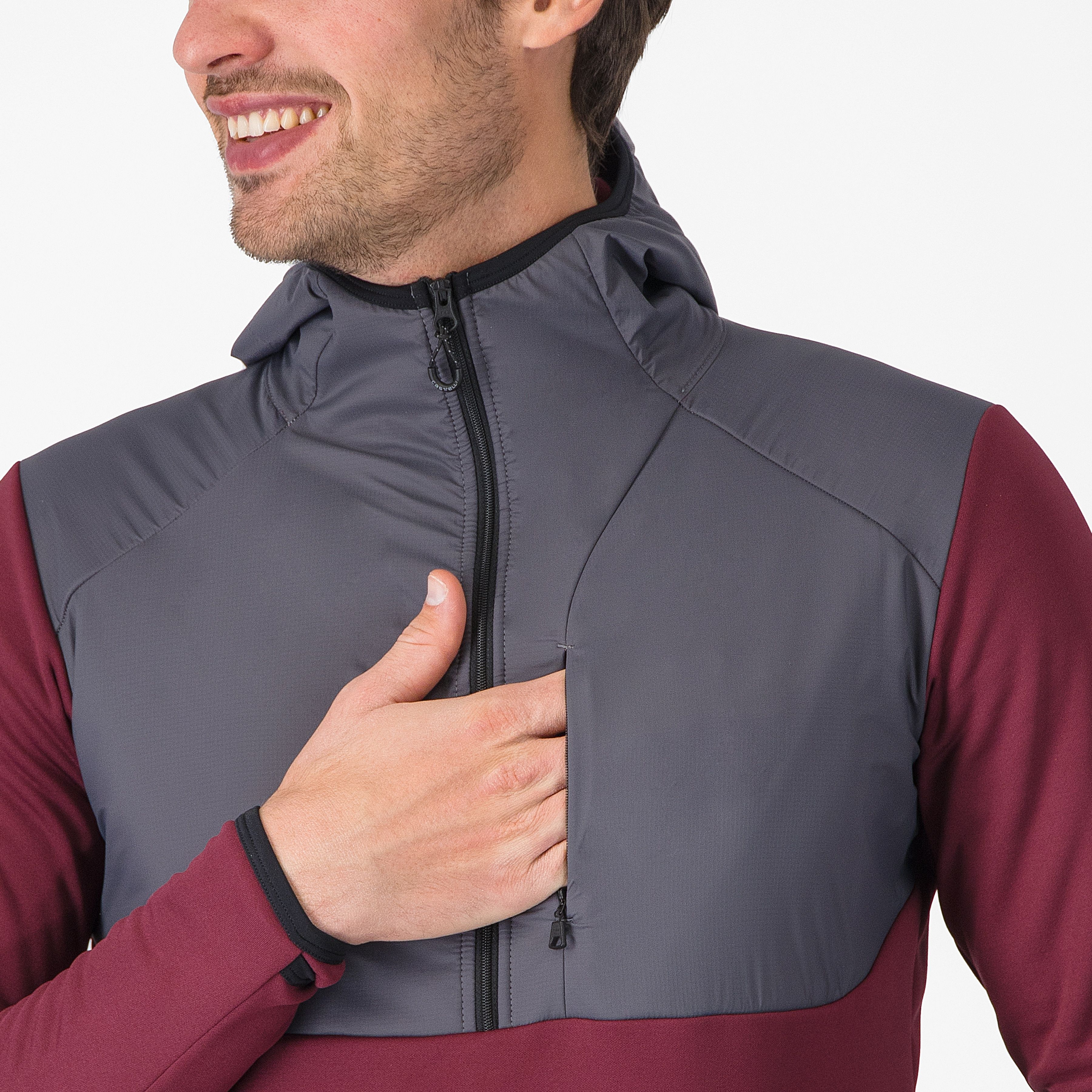 Unltd roam hoodie - bordeaux/lead gray - castelli