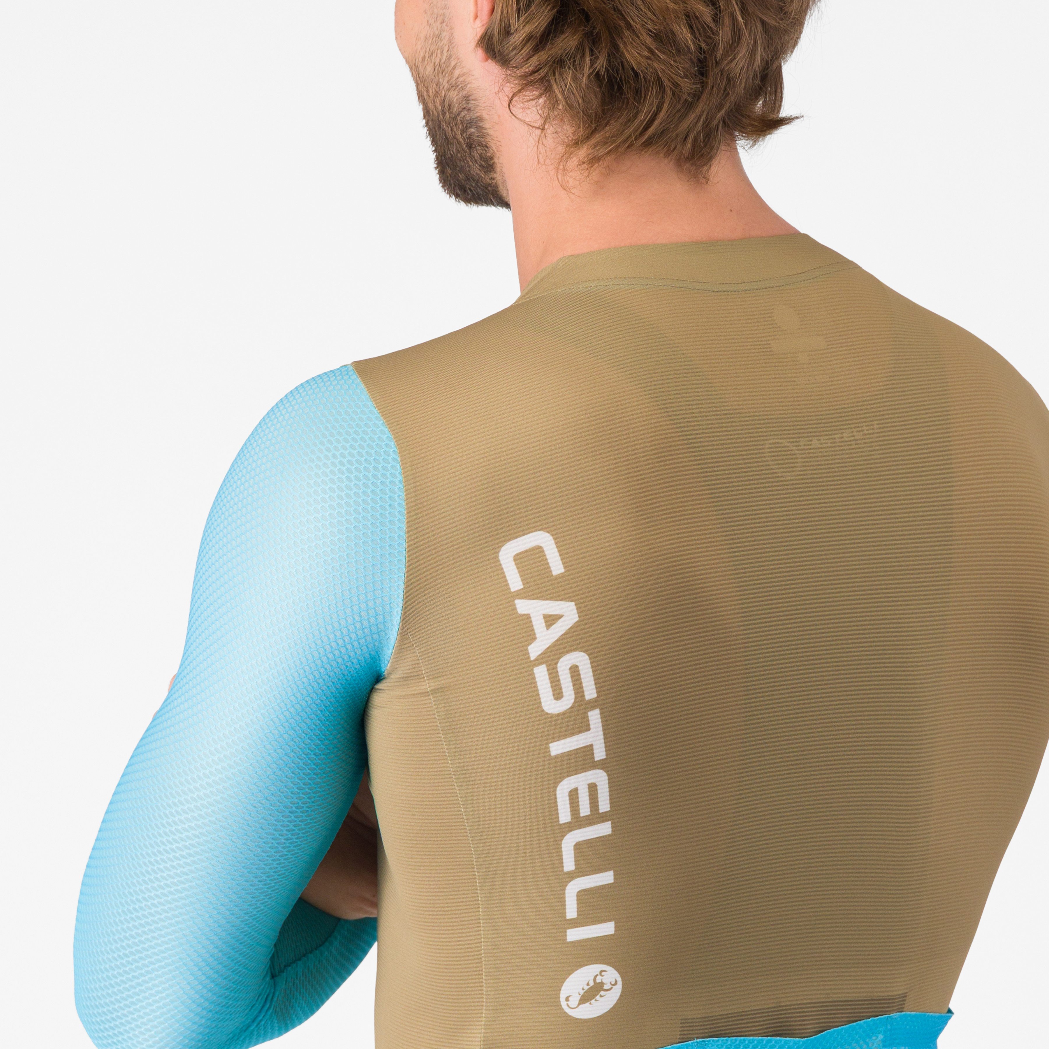 Corretto ls jersey - elmwood/neon cobalt-white - castelli