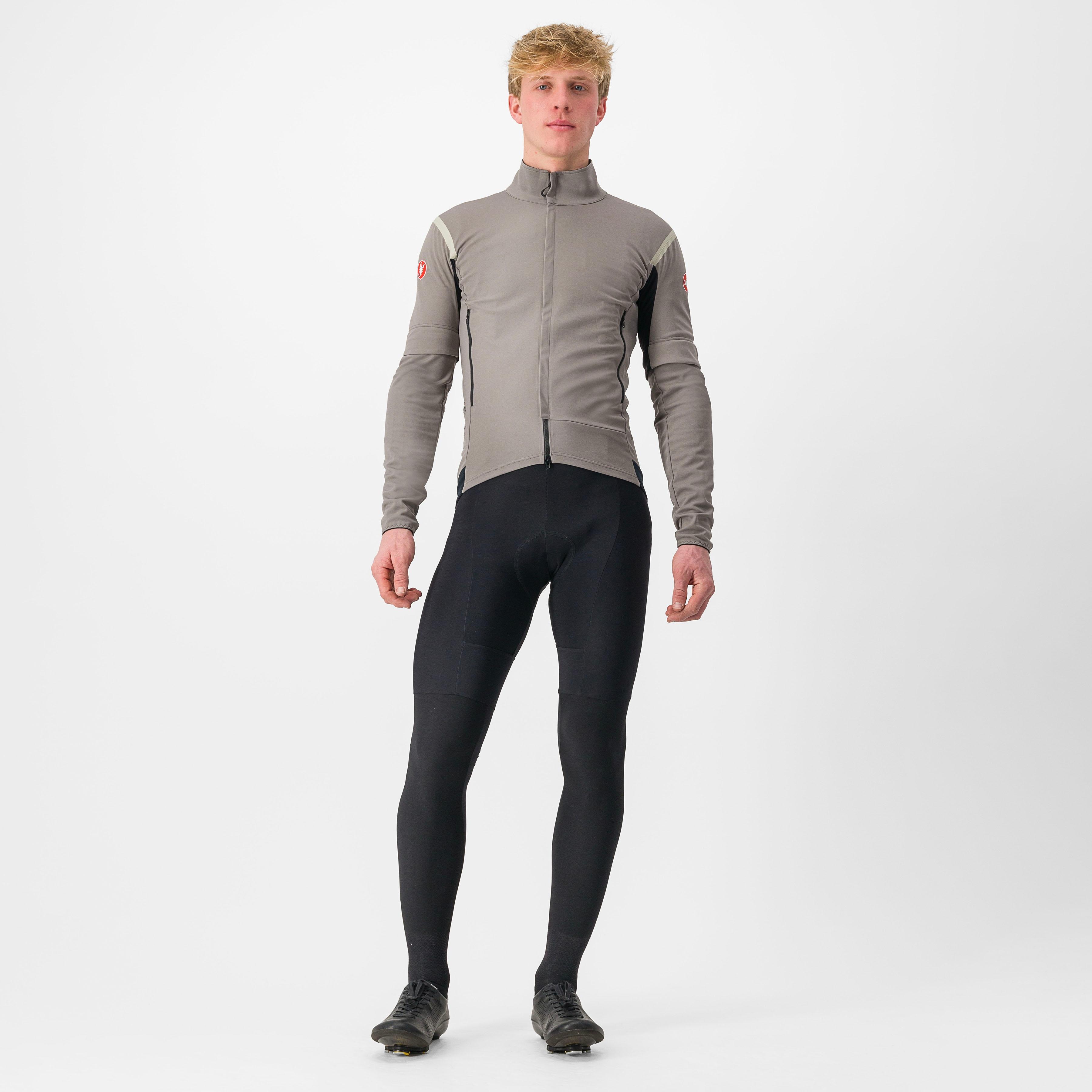 Perfetto ros 2 convertible jacket - nickel gray/travertine gray - castelli