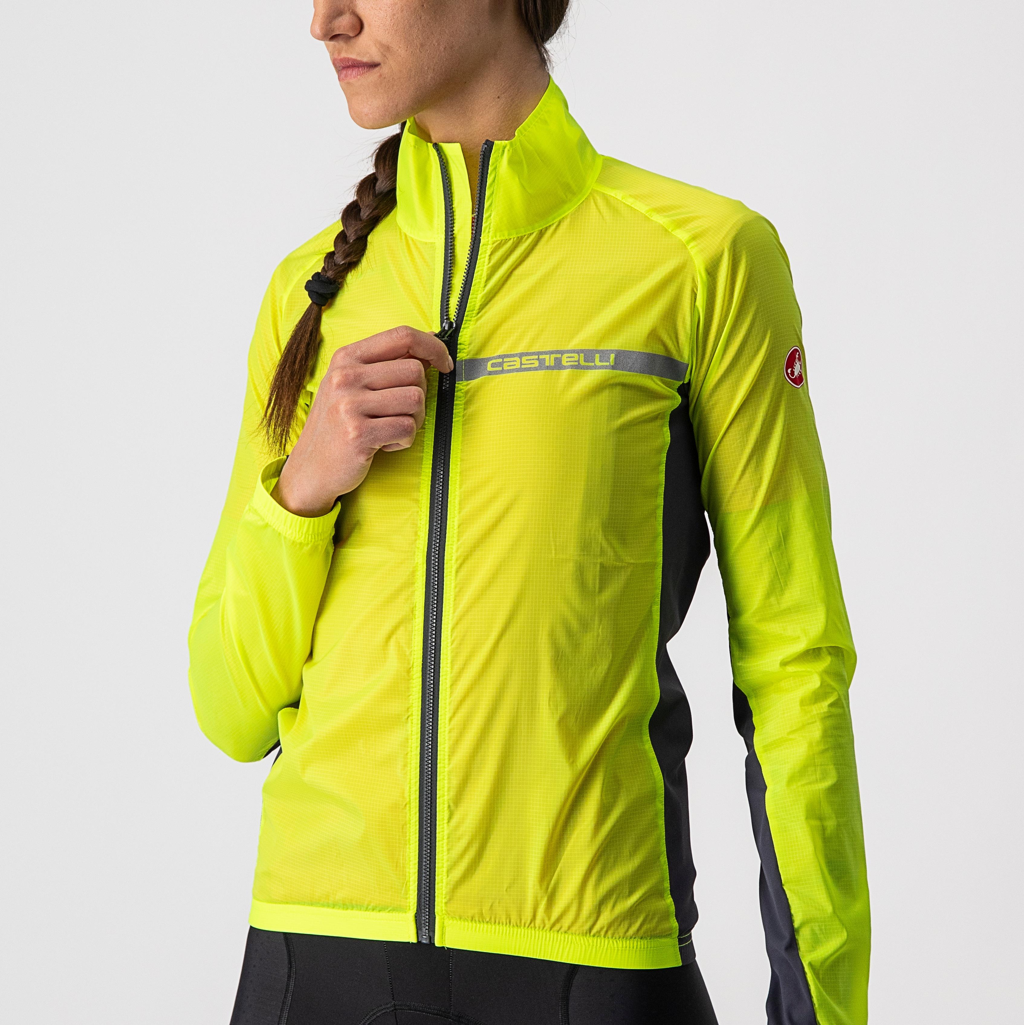 Squadra stretch w jacket - yellow fluo/dark gray - castelli