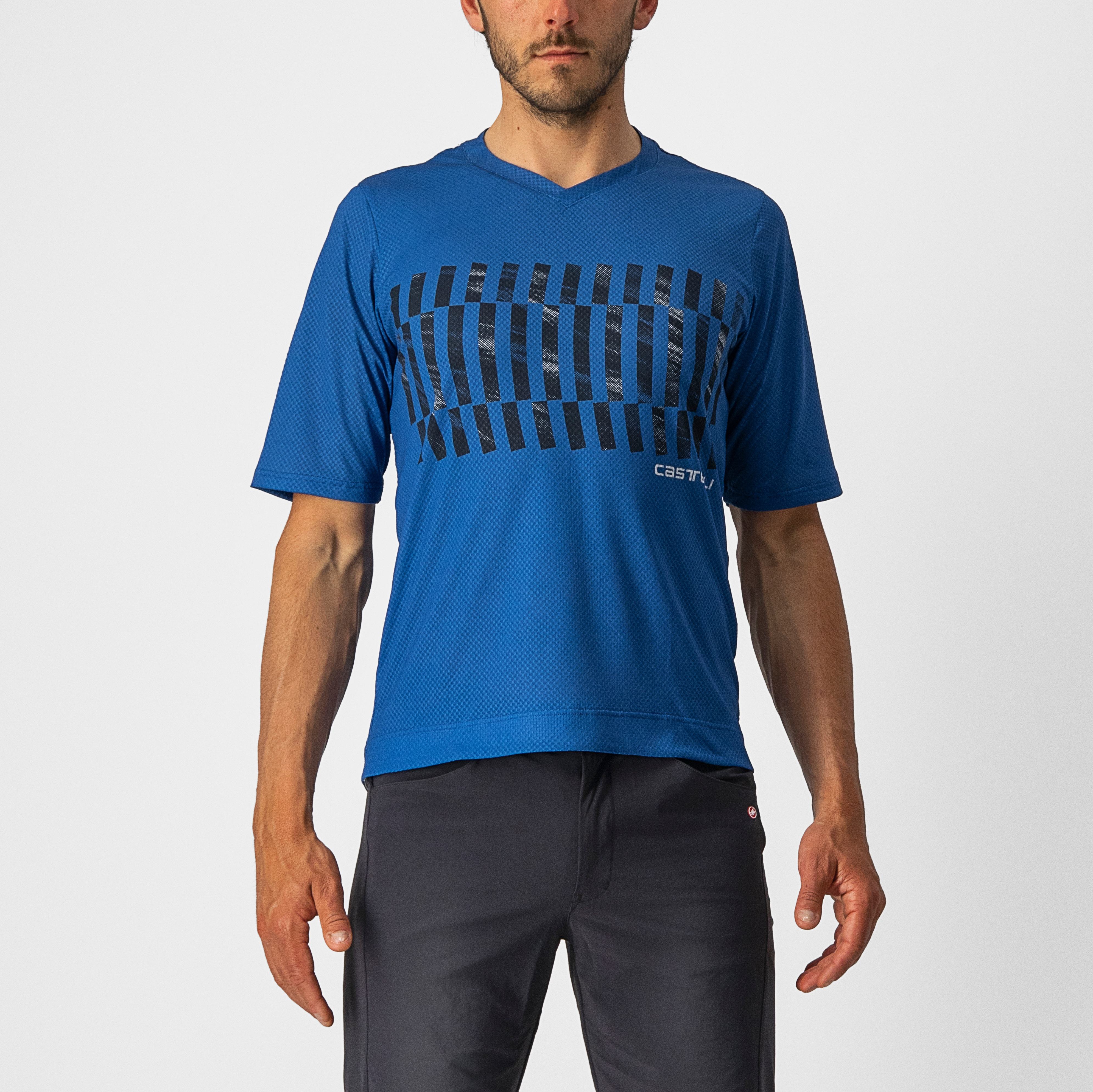 Trail tech tee - cobalt blue/savile blue-silver - castelli