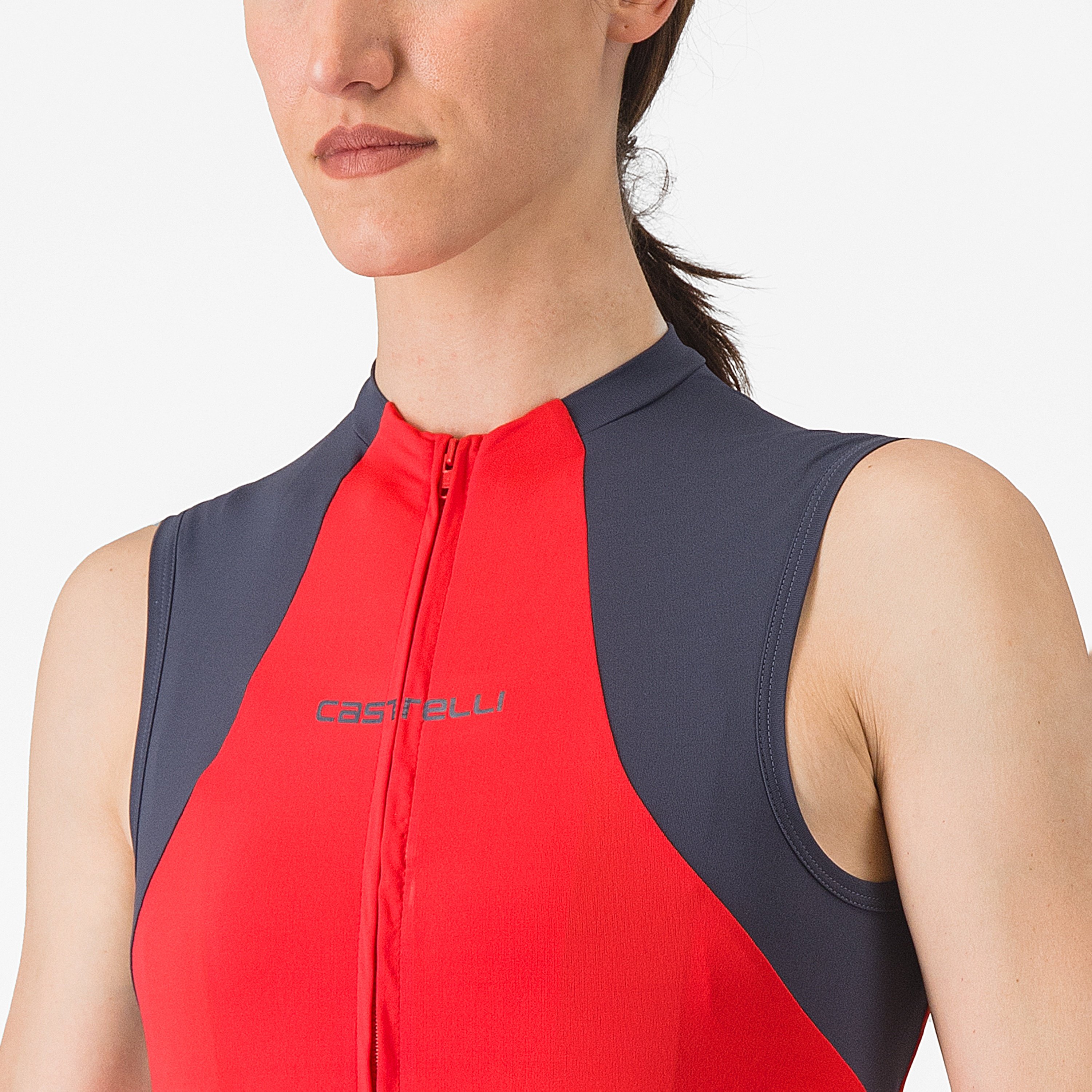 Sole sleeveless jersey - hibiscus/twilight blue - castelli