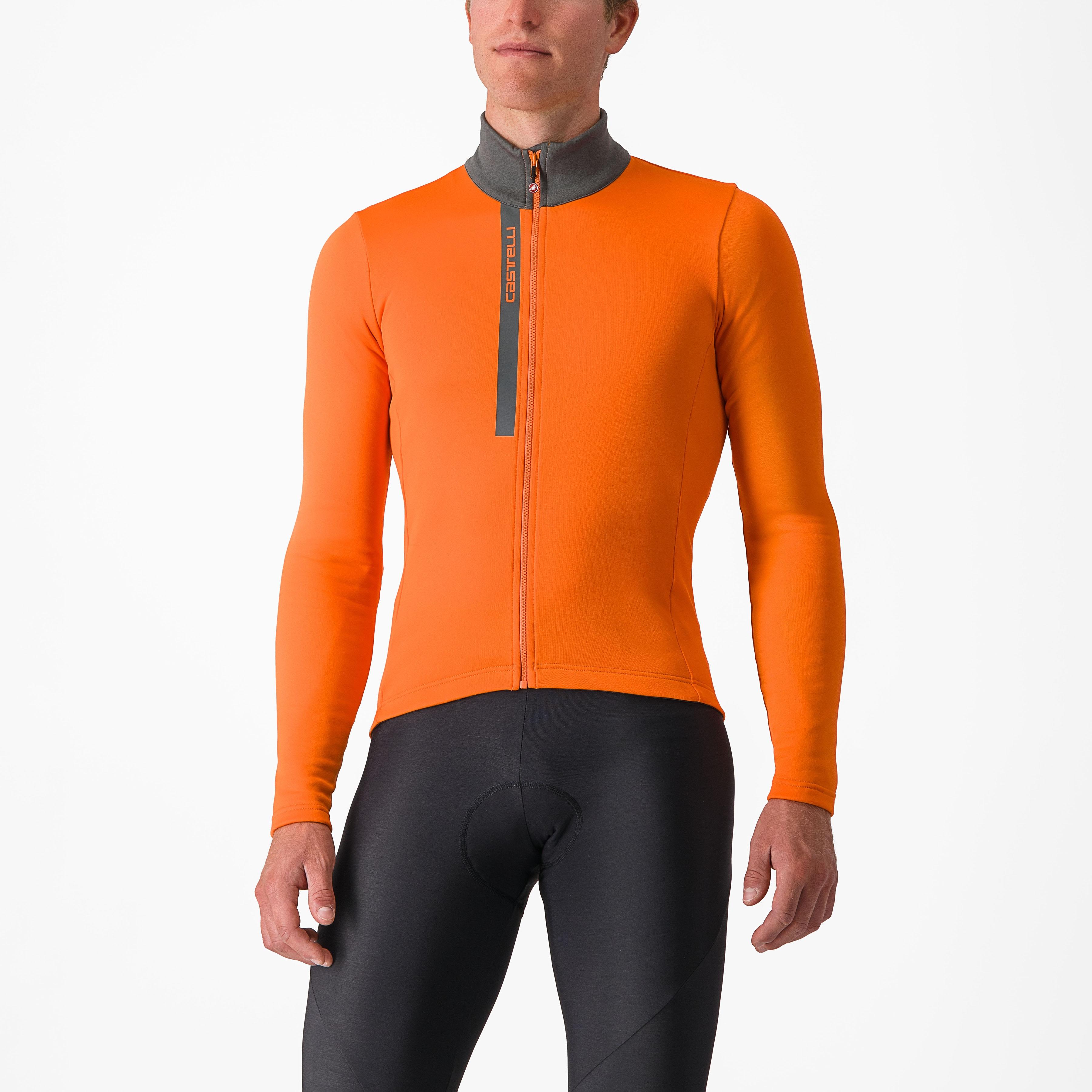 Entrata thermal jersey - red orange/urban gray - castelli
