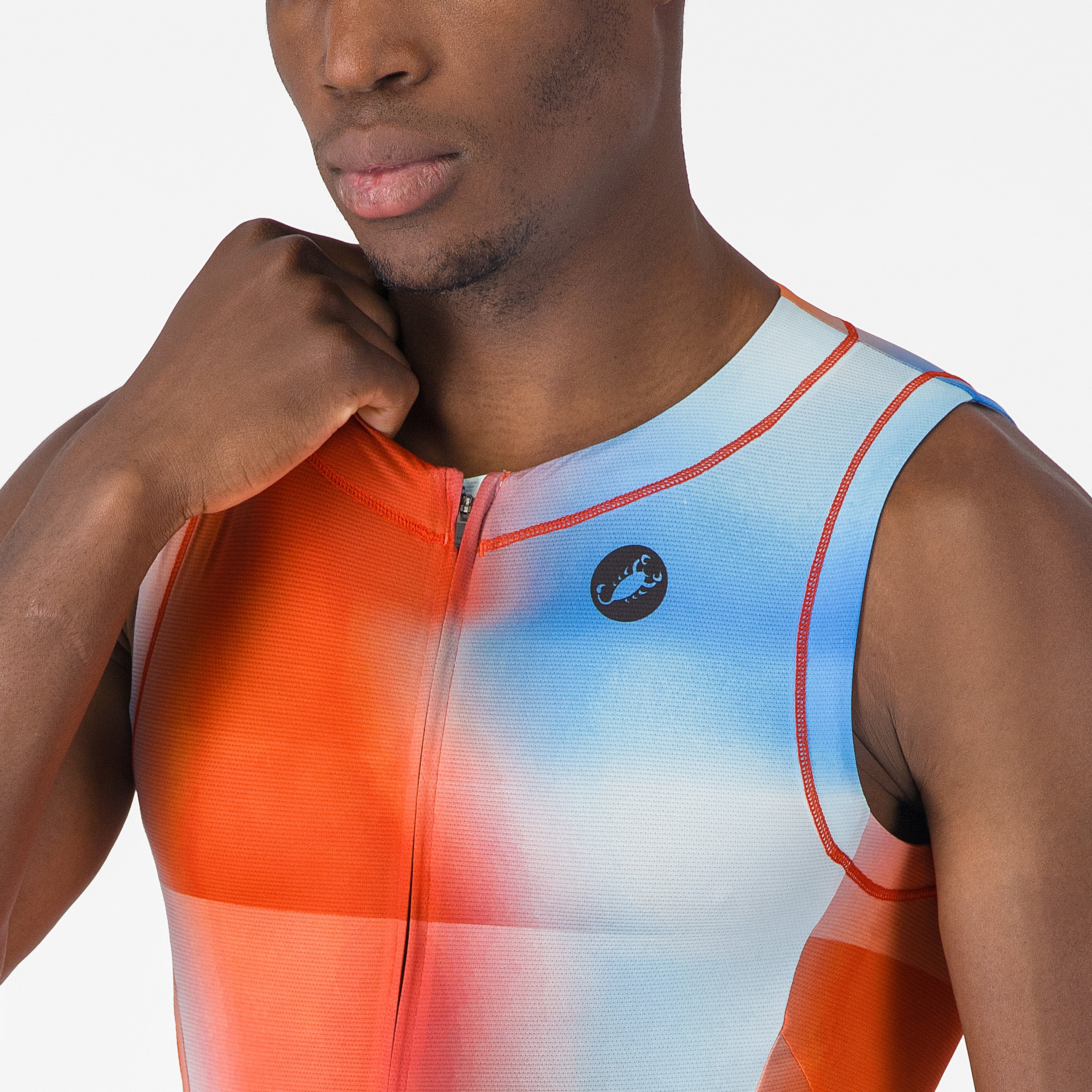 Free sanremo 3 suit sleeveless - paprika/winter sky-black - castelli