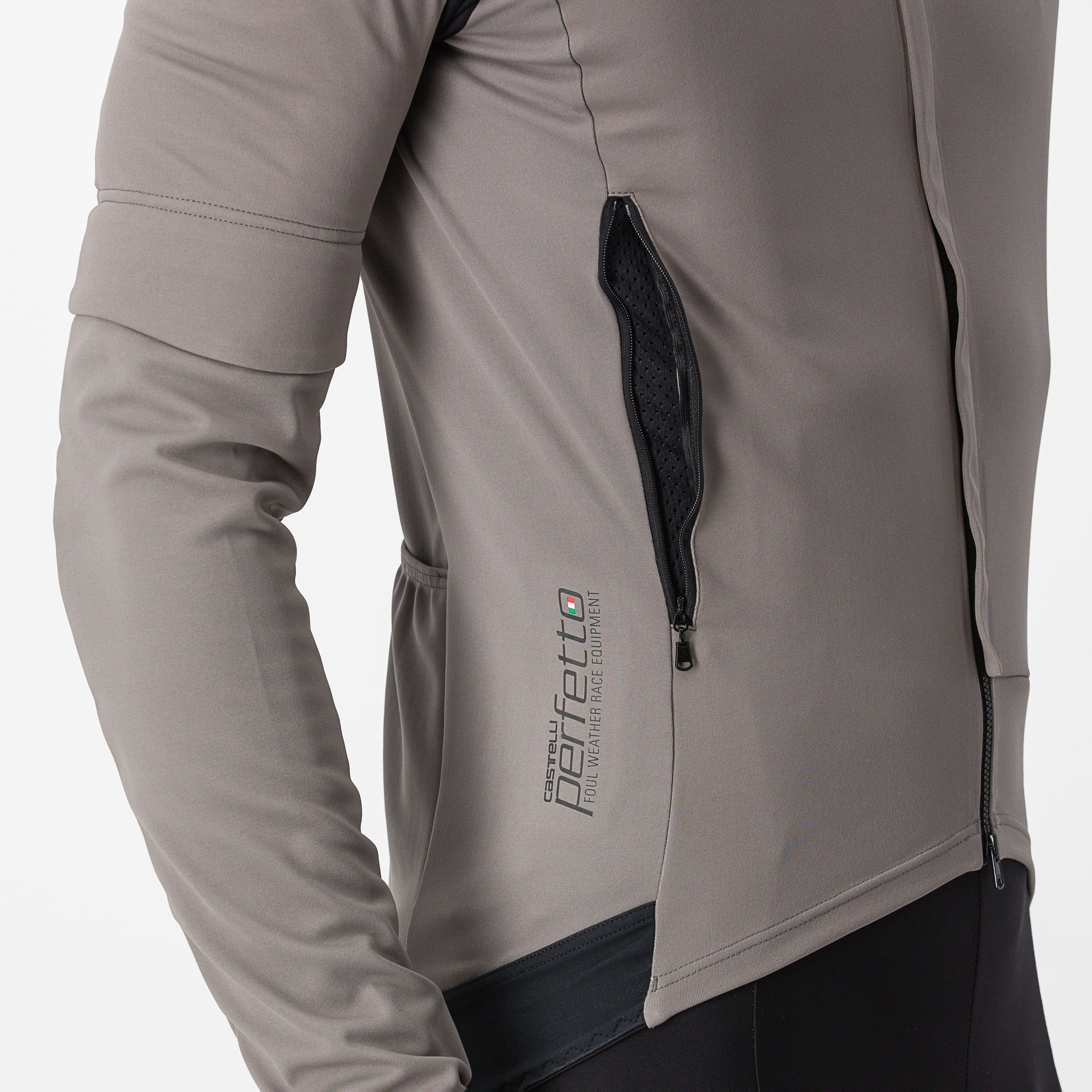 Perfetto ros 2 convertible jacket - nickel gray/travertine gray - castelli