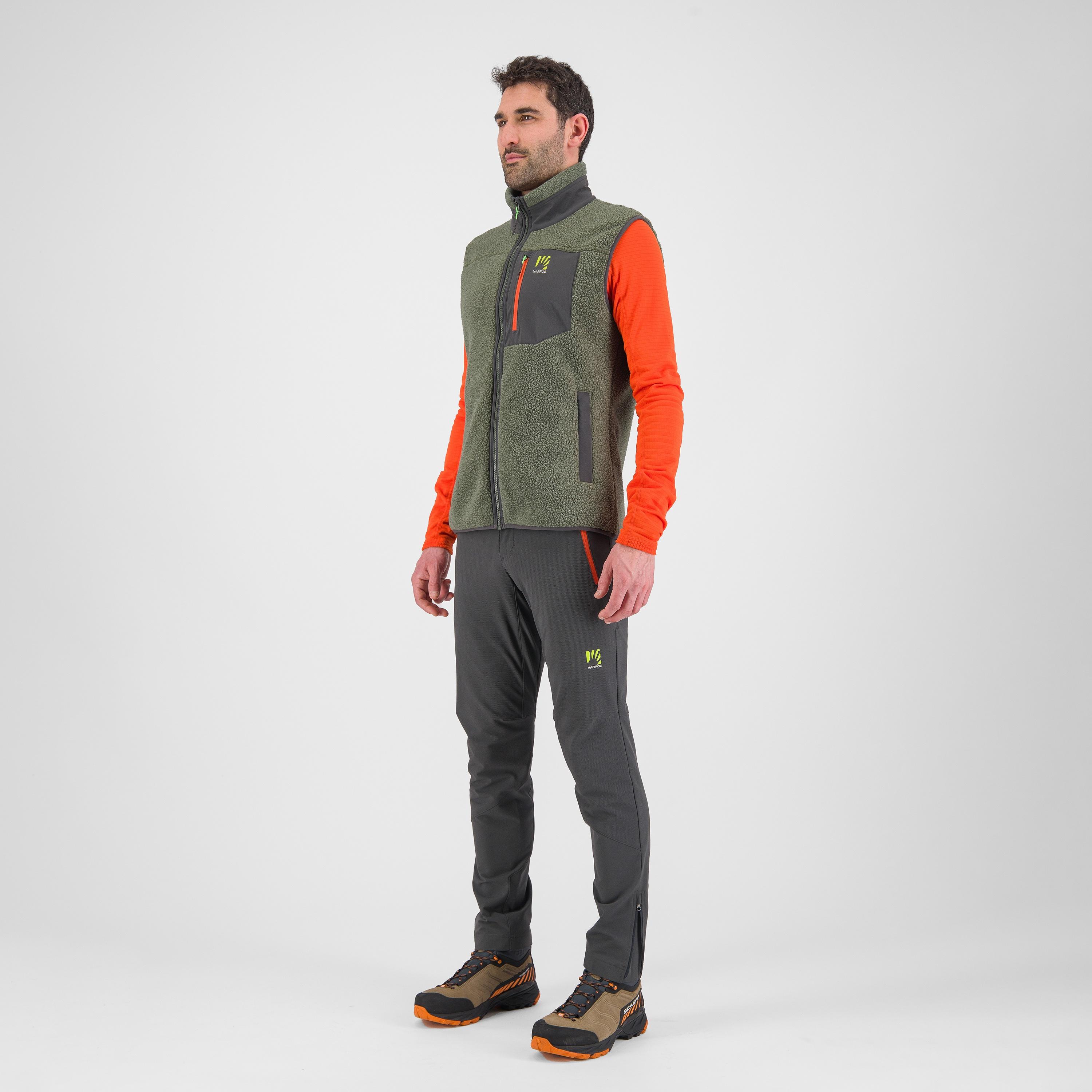 80's fleece vest - thyme/black sand - karpos
