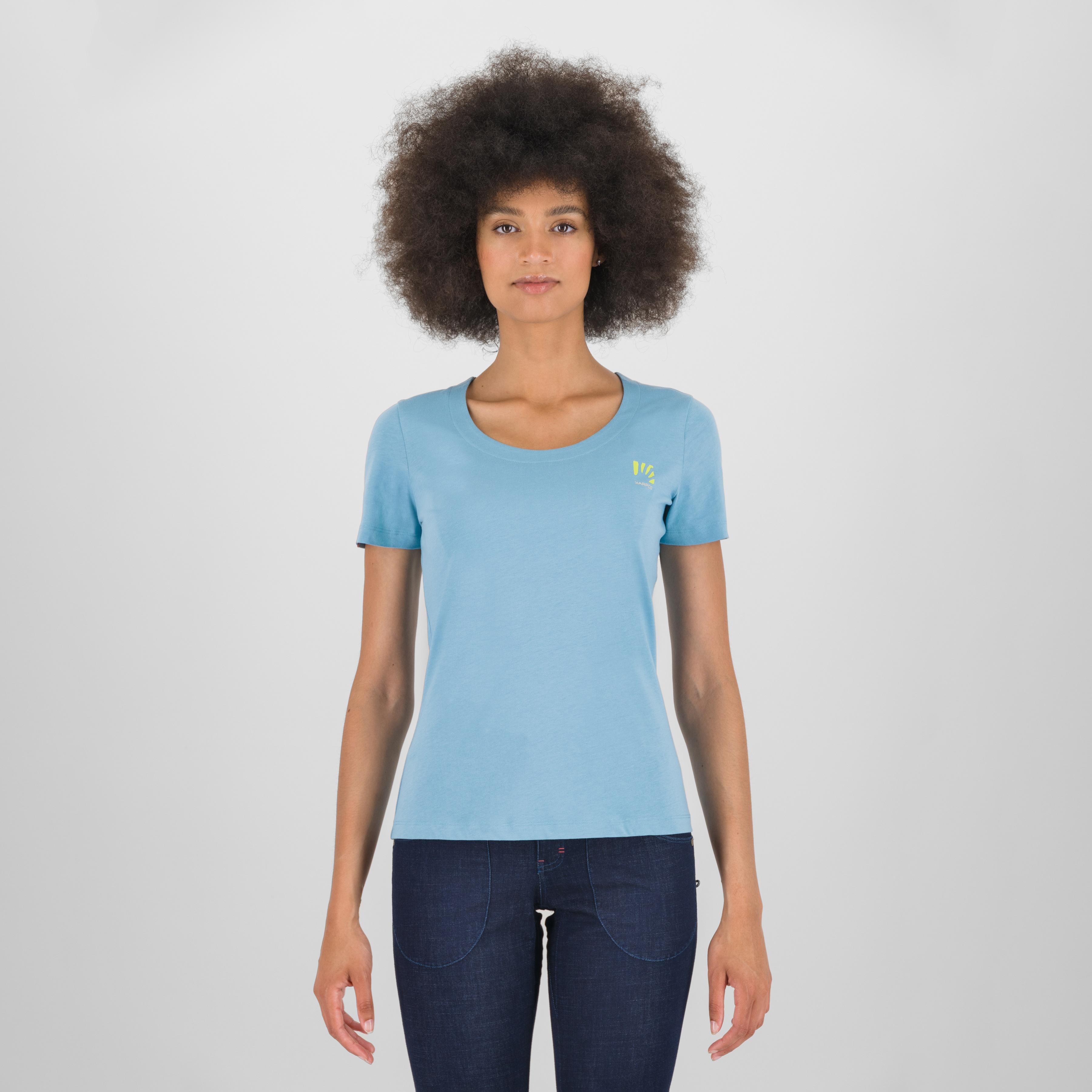 Loma cotton w t-shirt - delphinium / logo print - karpos