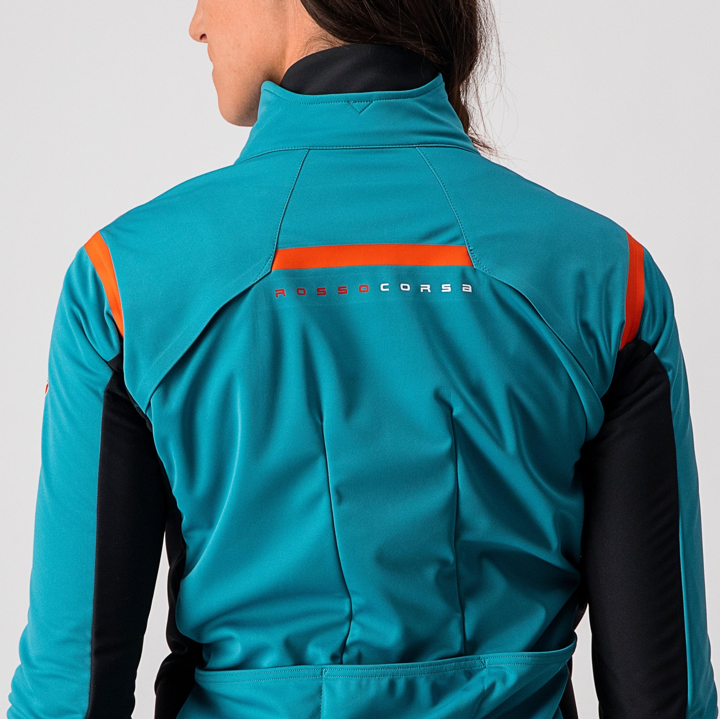 Alpha ros 2 w jacket - teal blue/fiery red-sky blue - castelli