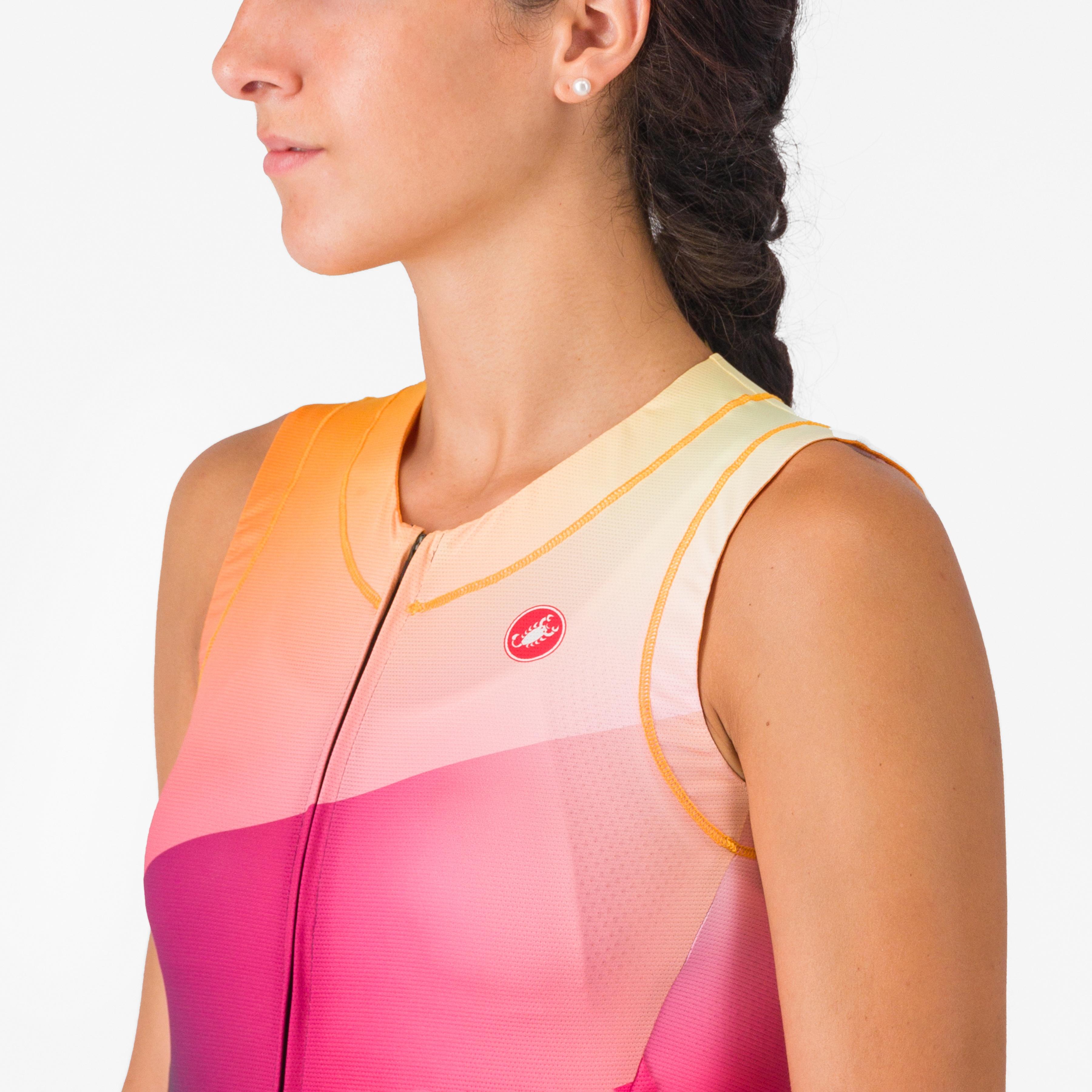 Free sanremo 3 w suit sleeveless - dark night shade/vivid orange- - castelli