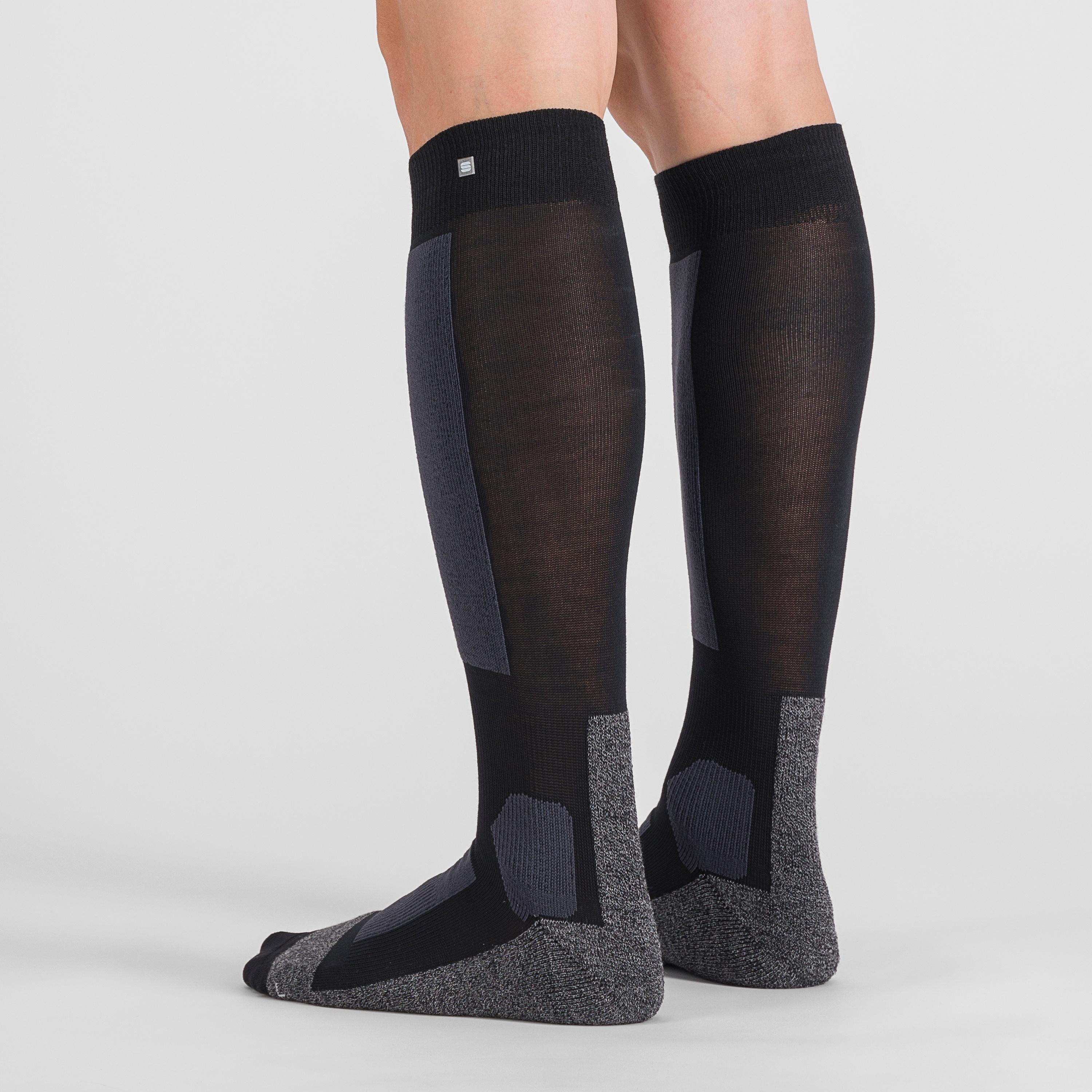 Warm wool long socks - black dark grey - sportful
