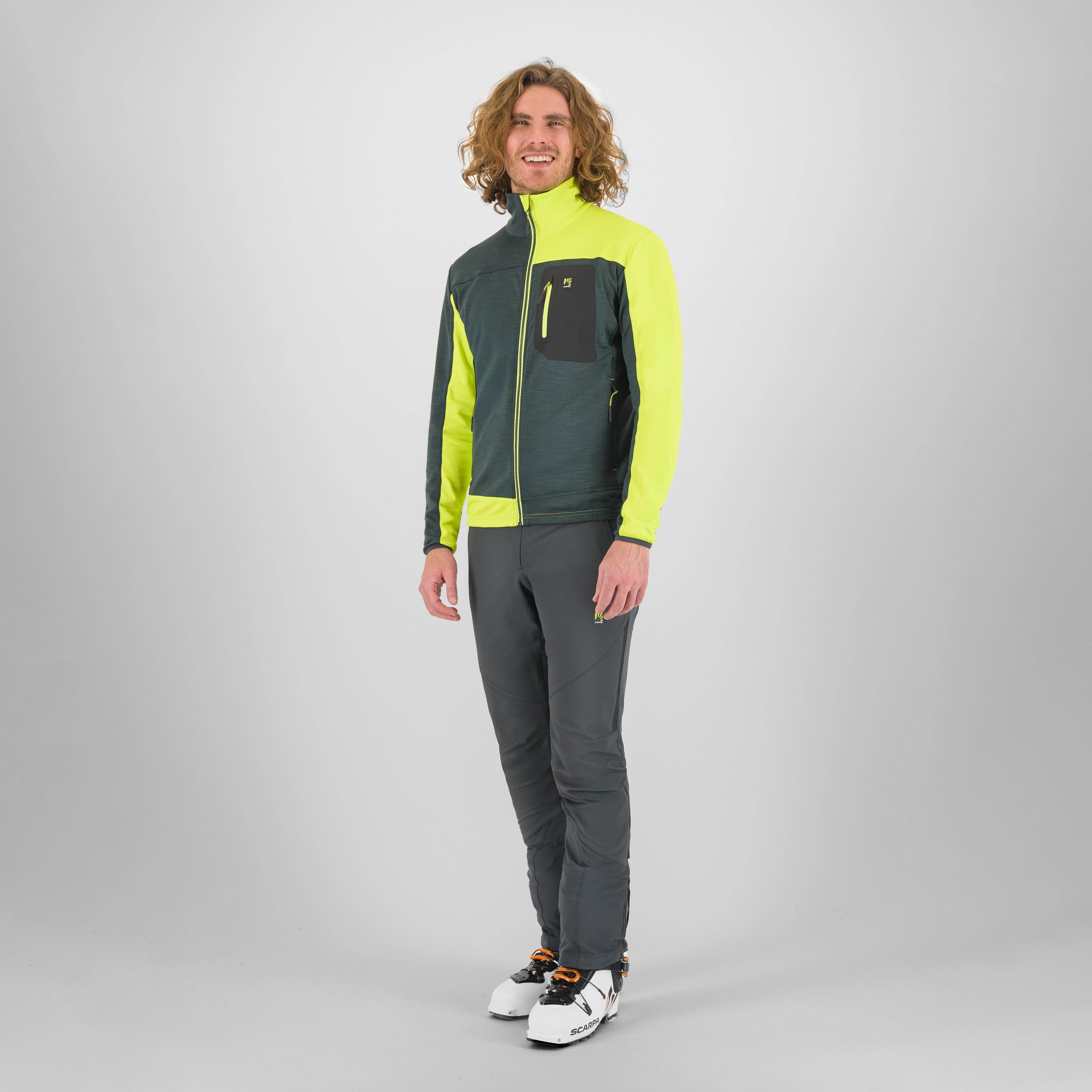 Cherz fleece - woodl.gray/acid lime - karpos