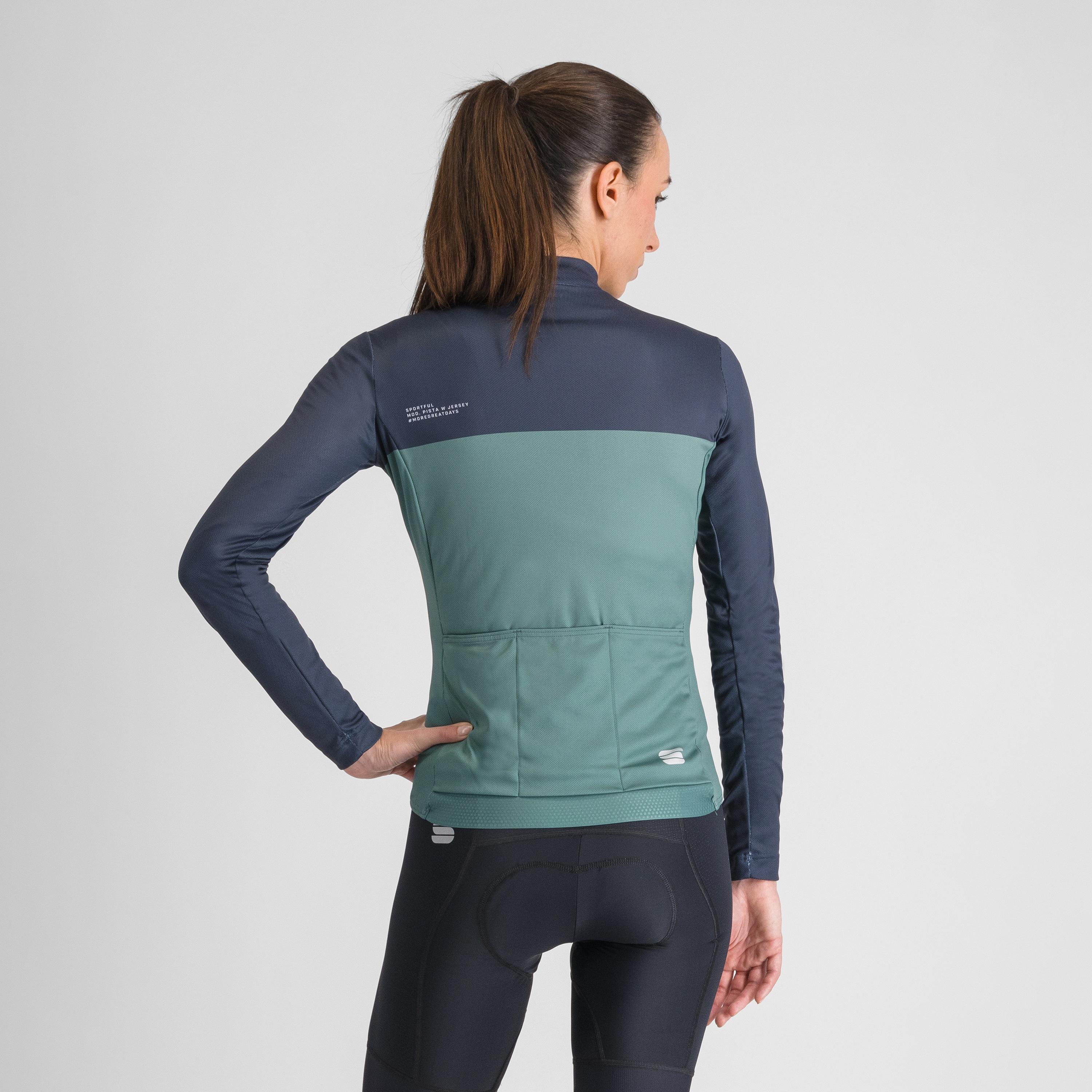 Pista w thermal jersey - shrub green blue pink - sportful