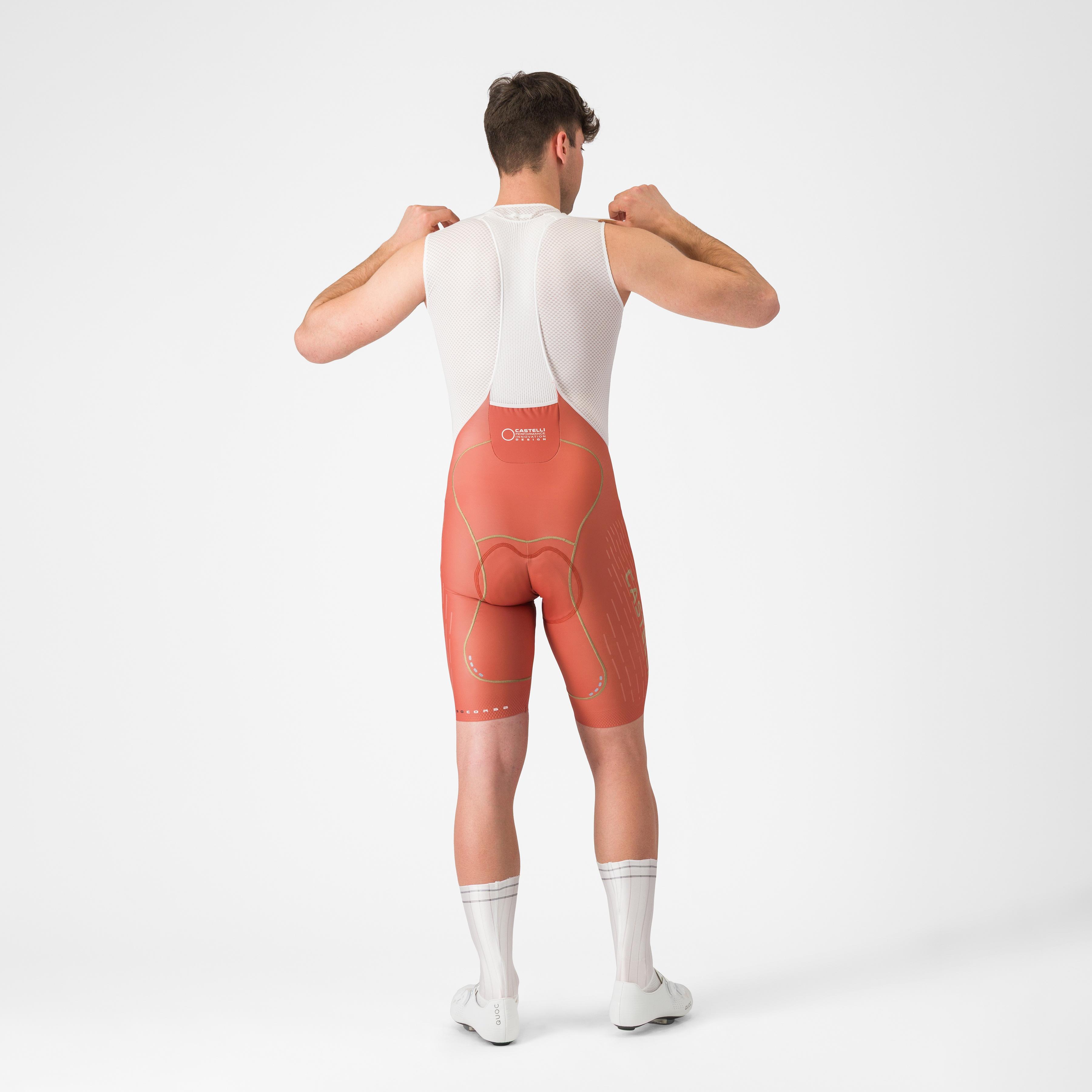 Free aero race s kit bibshort - paprika/elmwood - castelli