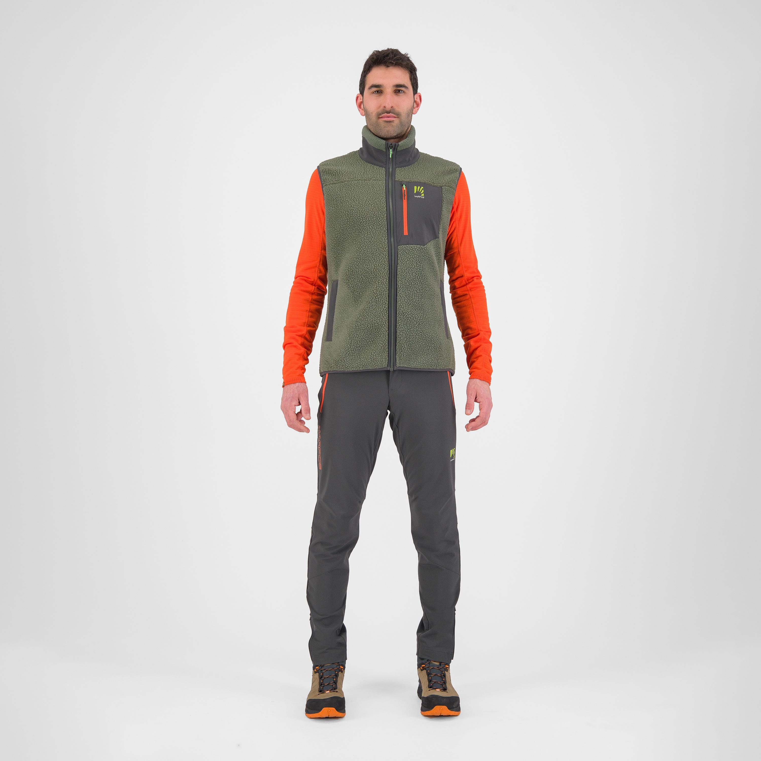 80's fleece vest - thyme/black sand - karpos