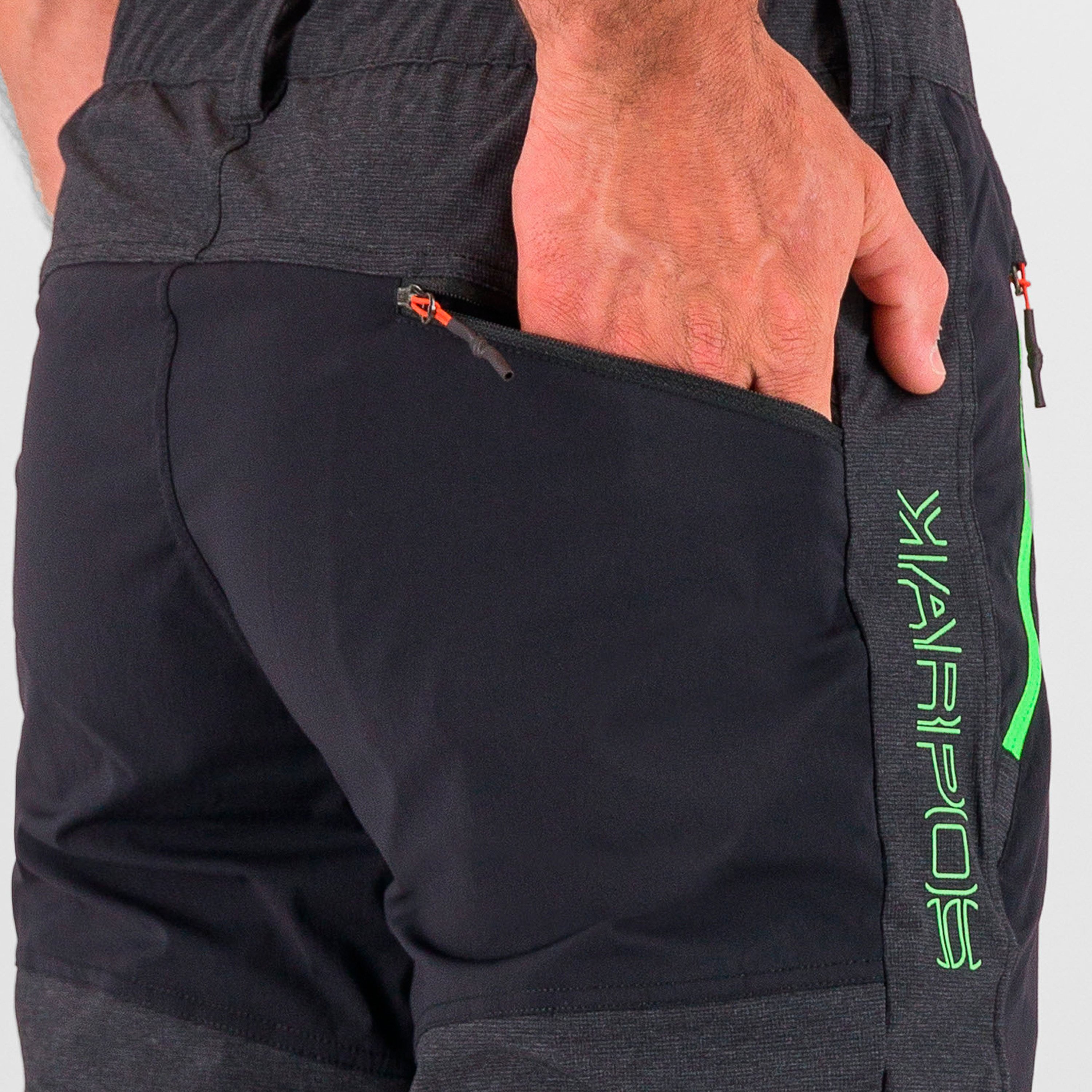 Santa croce zip-off pant - black/jasmine green - karpos