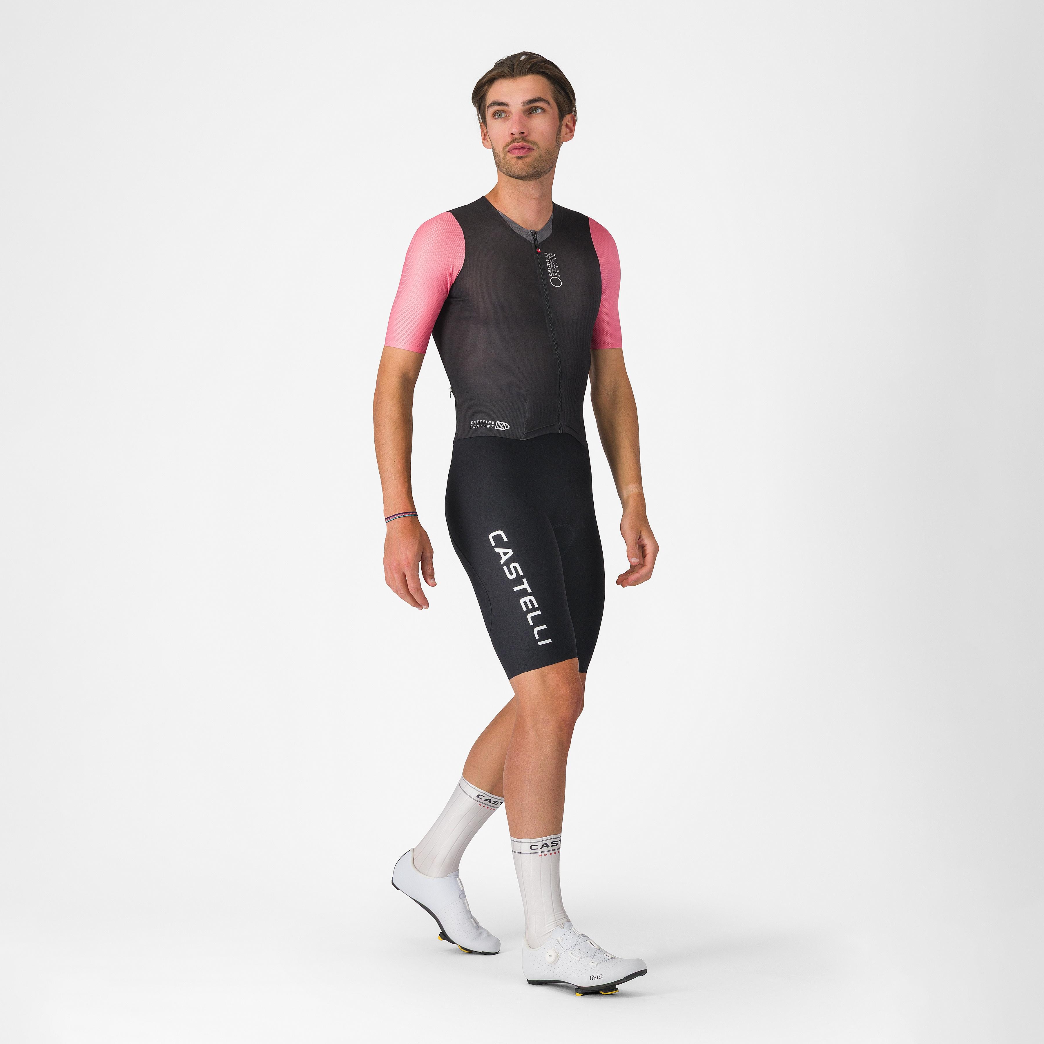 Saturday morning skinsuit - black/rosa giro/smoky gray - castelli