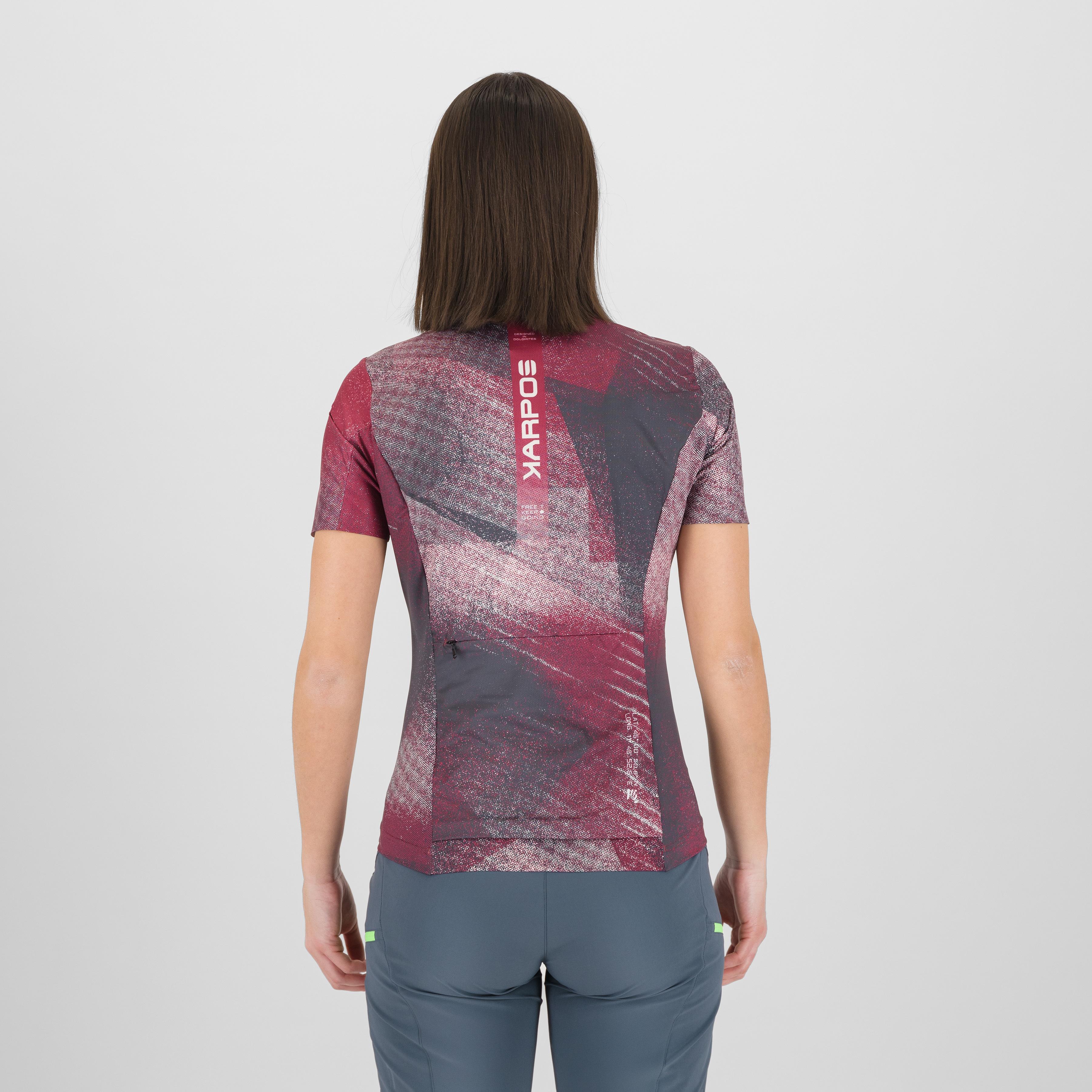 Sarca w full zip jersey - beet red/pristine - karpos