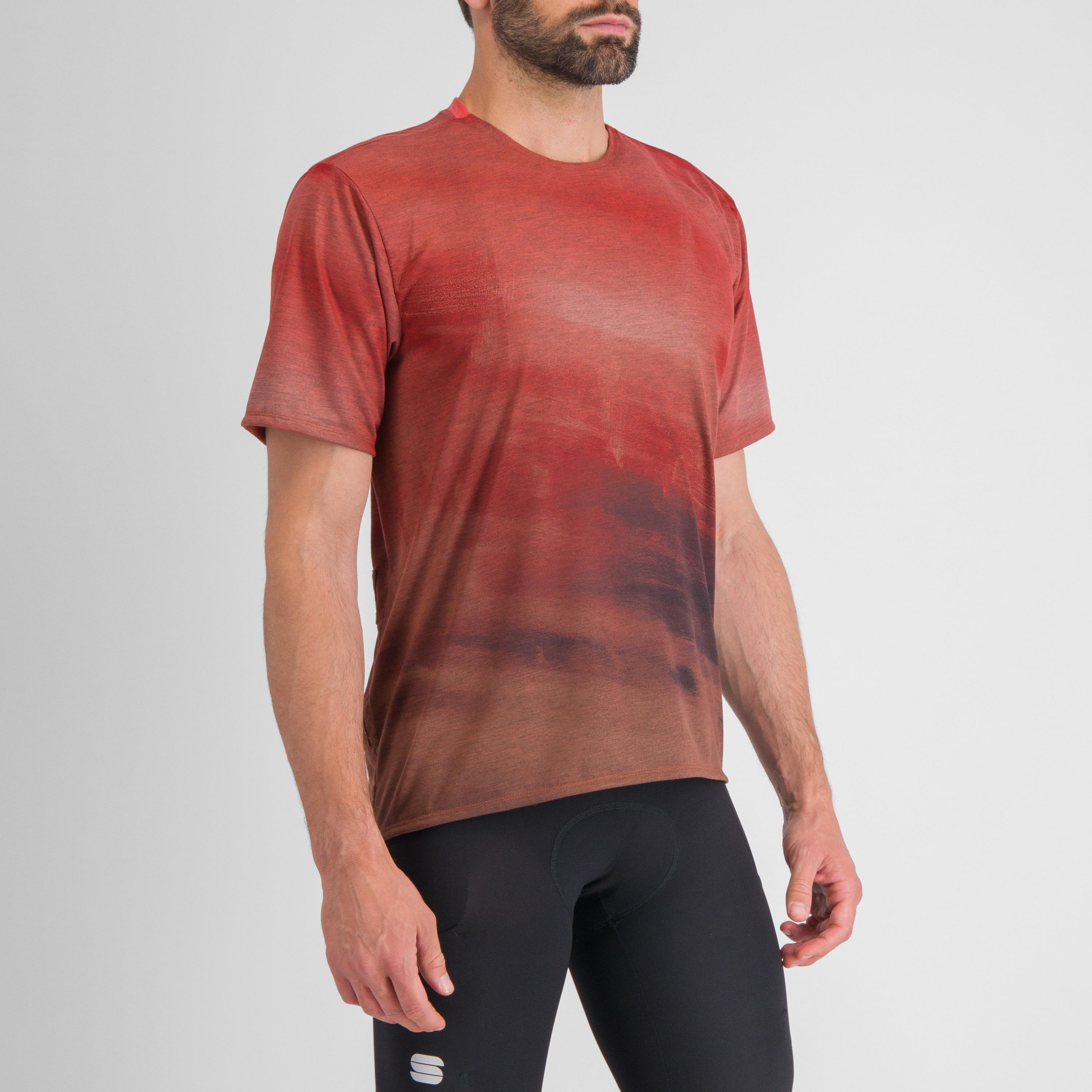 Flow giara tee - cayenna red/mud - sportful
