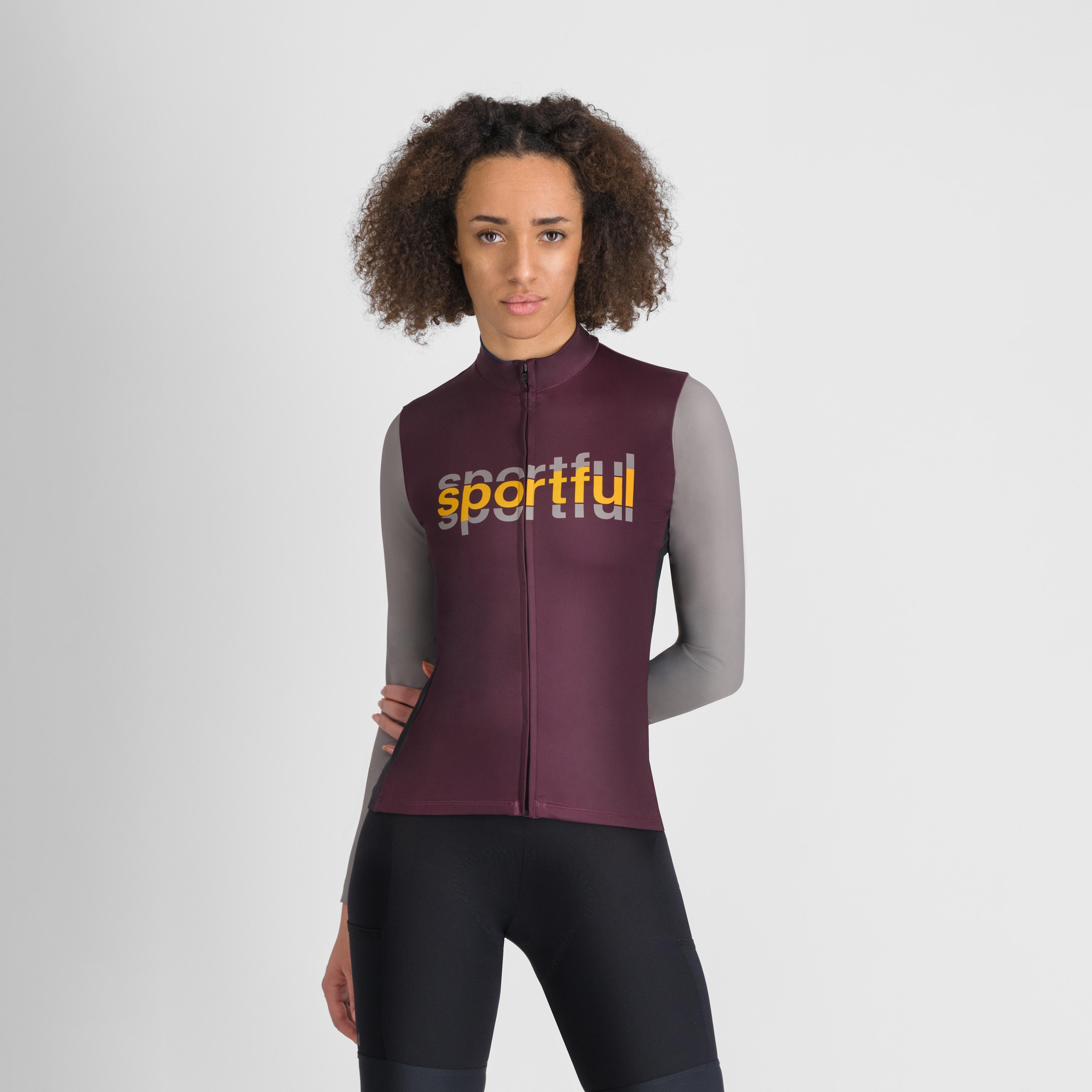 Supergiara logo thermal w jersey - deep bordeaux - sportful