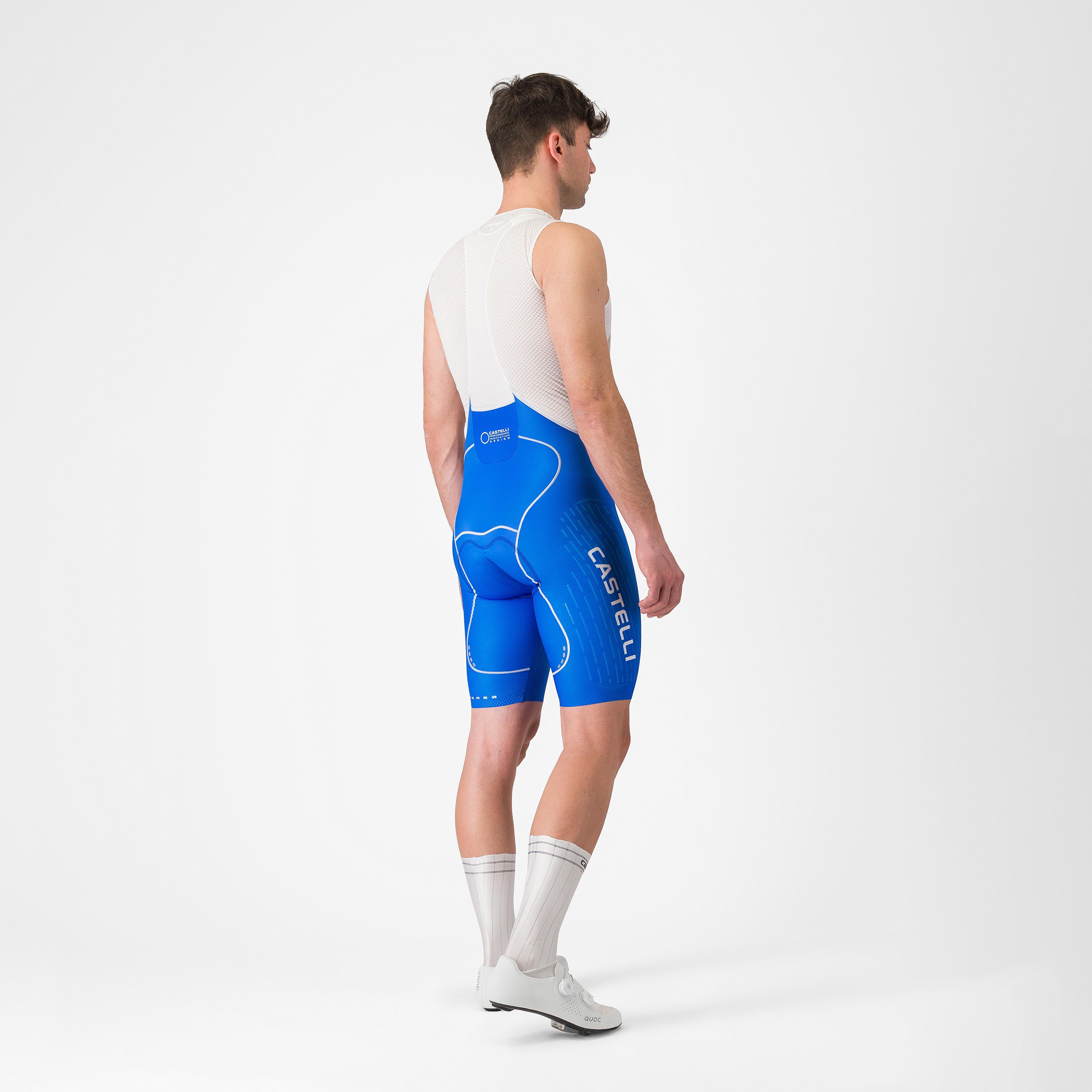 Free aero race s kit bibshort - azzurro italia/silver gray - castelli