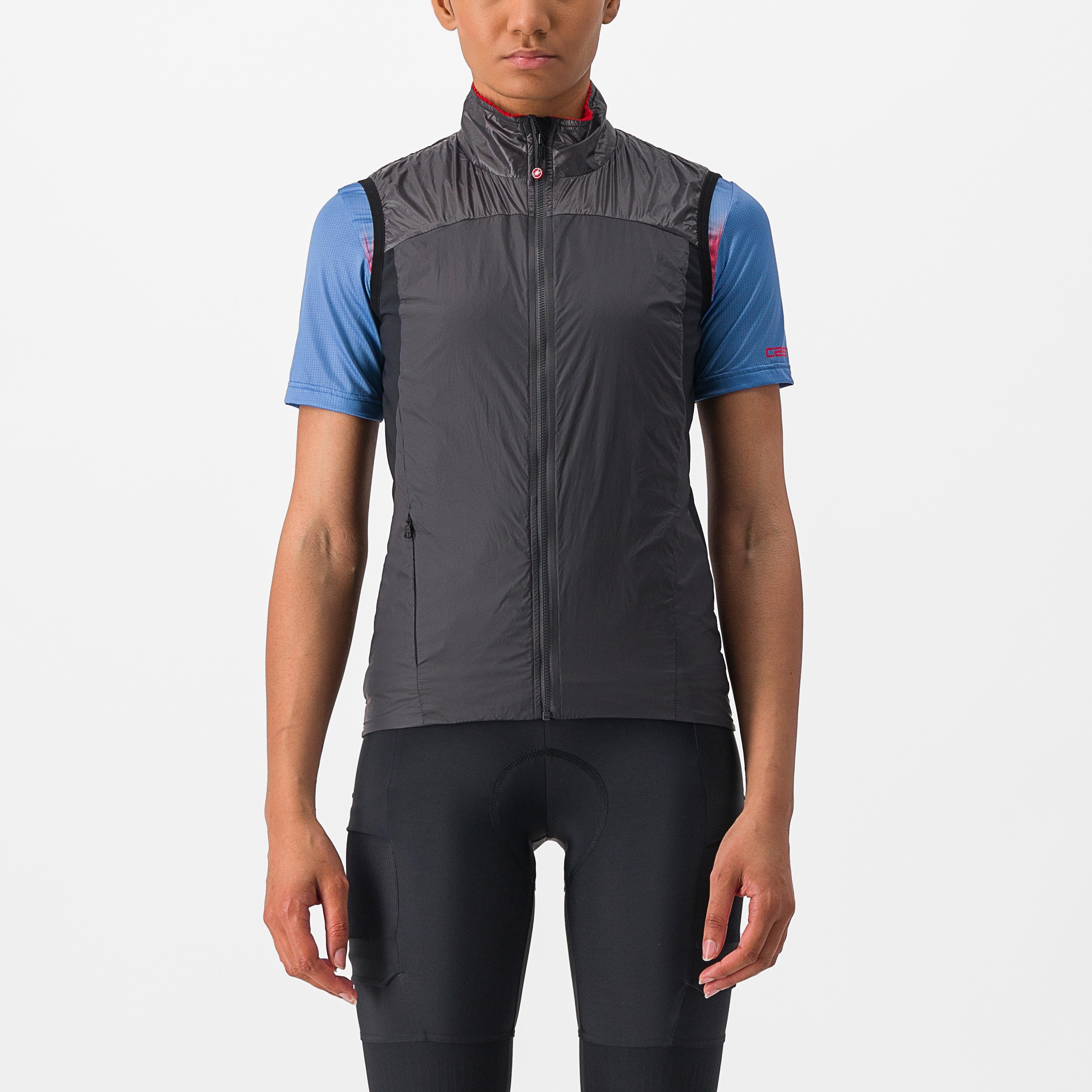 Unlimited w puffy vest - dark gray/red - castelli