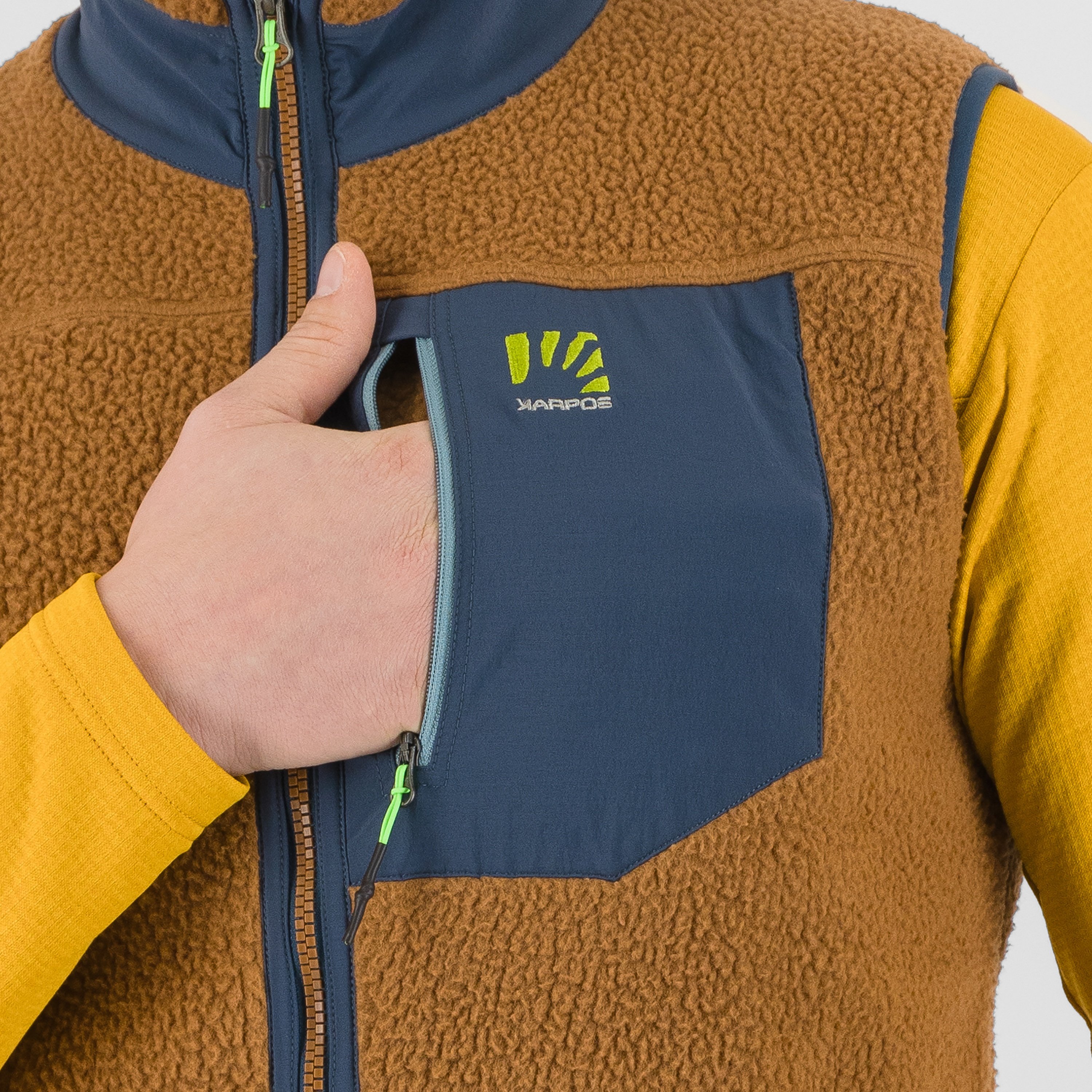 Moiazza retrò fleece vest - nuthatch/midnight - karpos