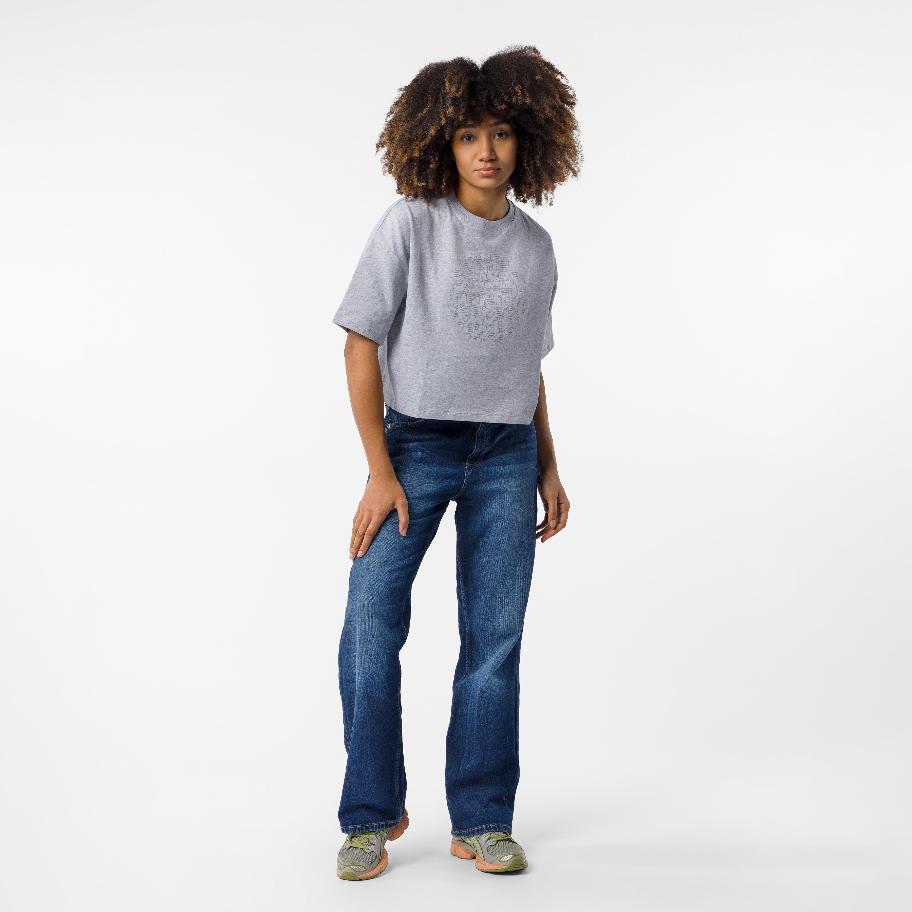 Women's globe logo tee - melange gray - castelli