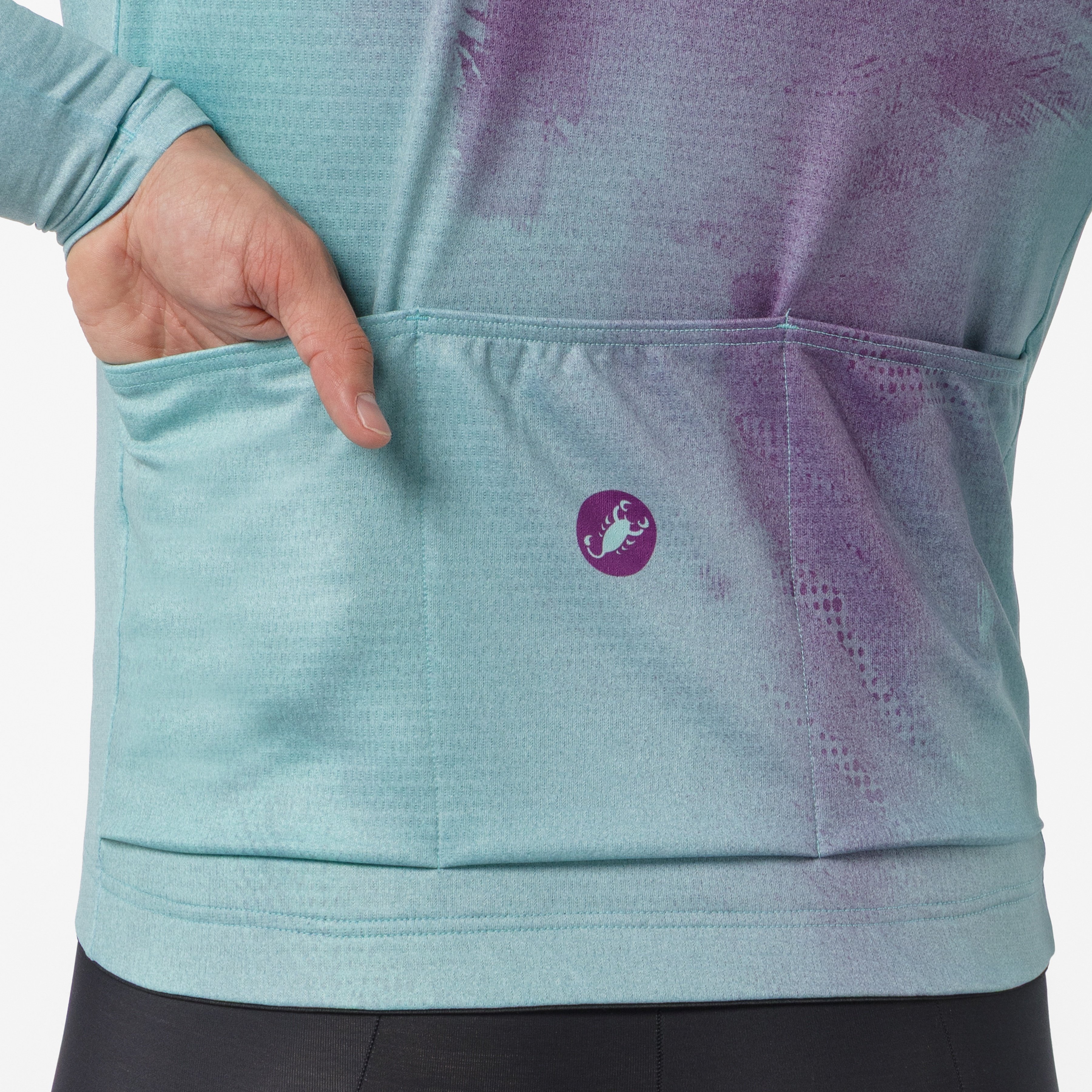 Nebula thermal ls jersey - deep purple/pool blue - castelli