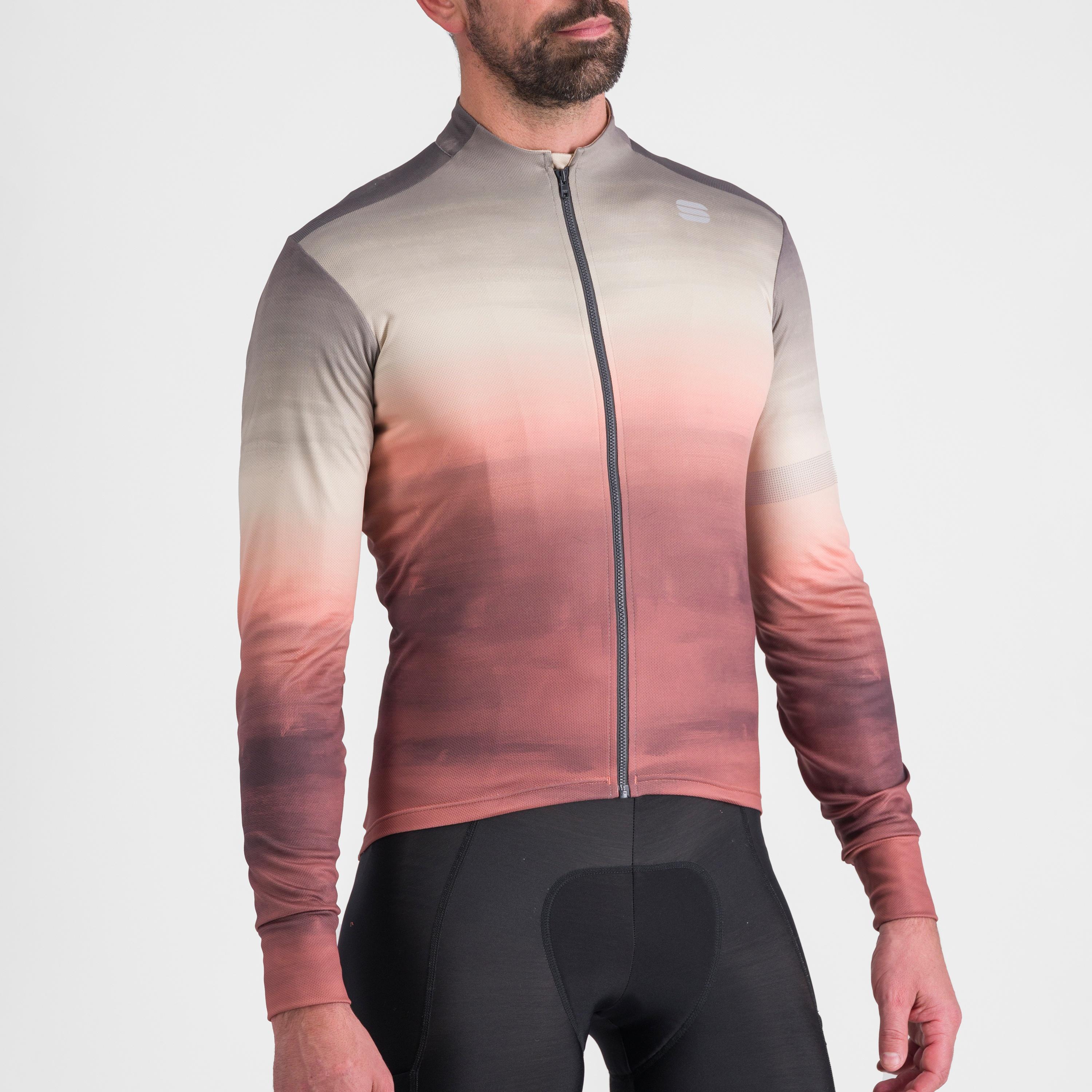 Flow  supergiara thermal jersey - dusty red olive green - sportful