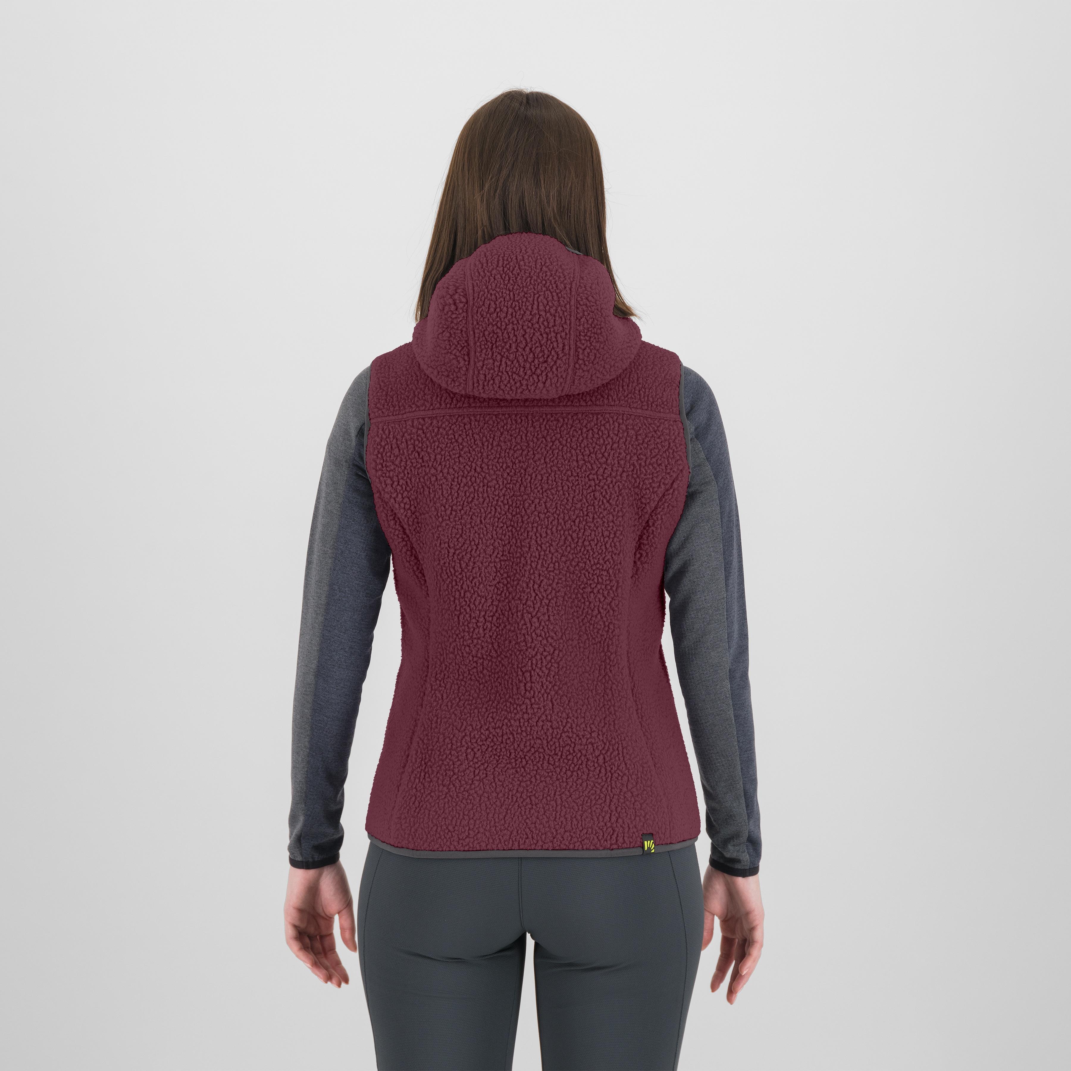 Moiazza retro hoodie w vest - crimson/smoked - karpos