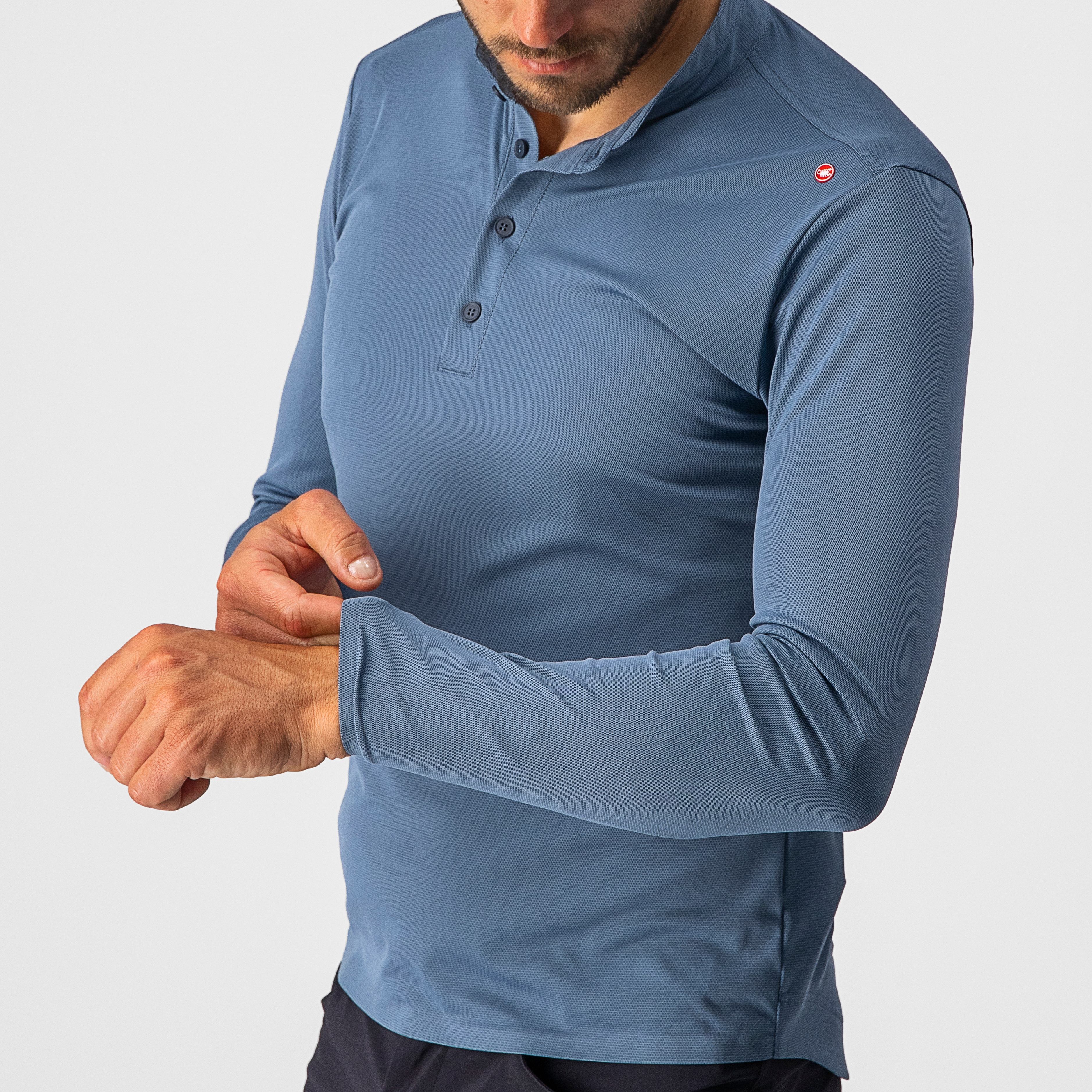 Tech 2 henley ls - light steel blue - castelli