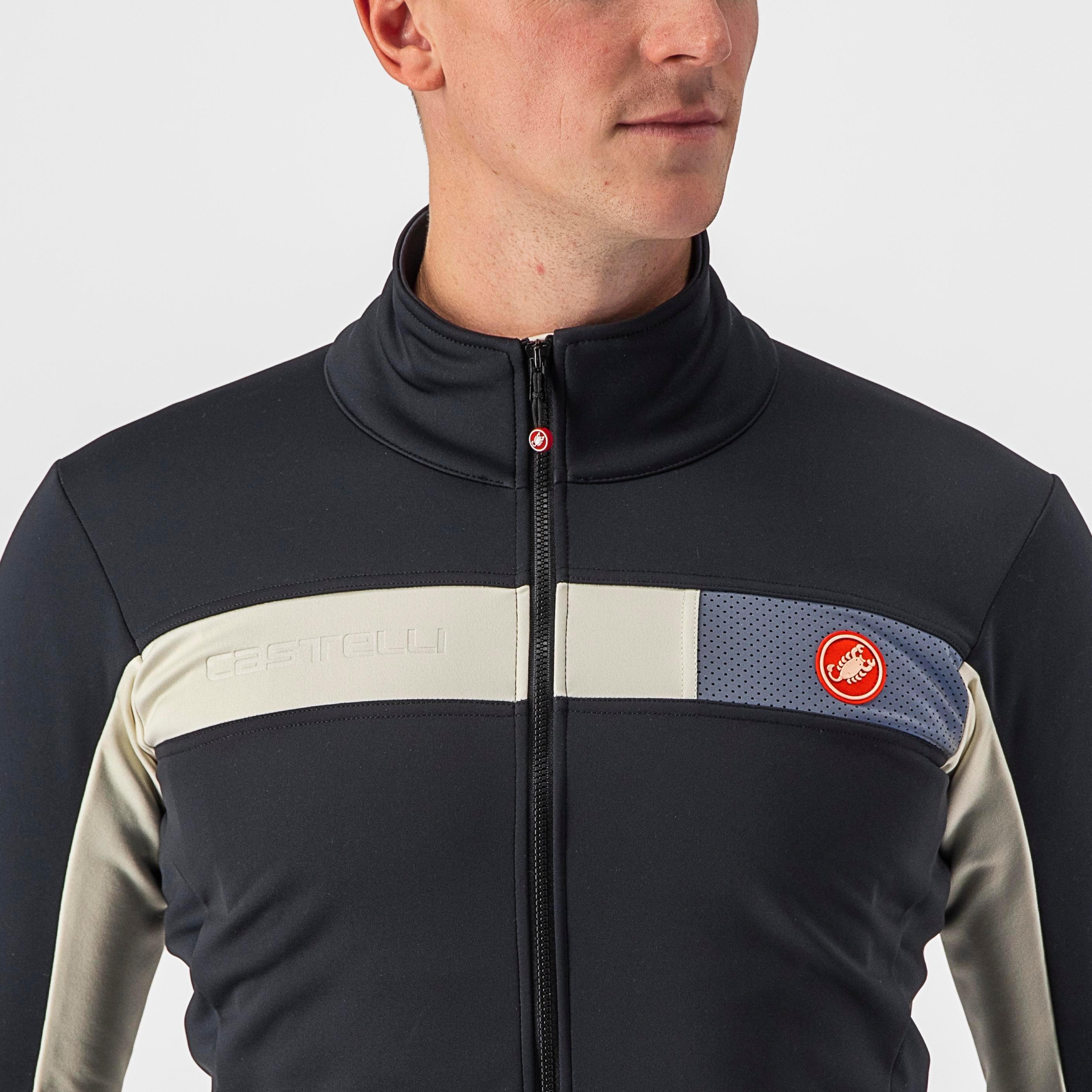 Mortirolo 6s jacket - light black/chalk-silver refle - castelli