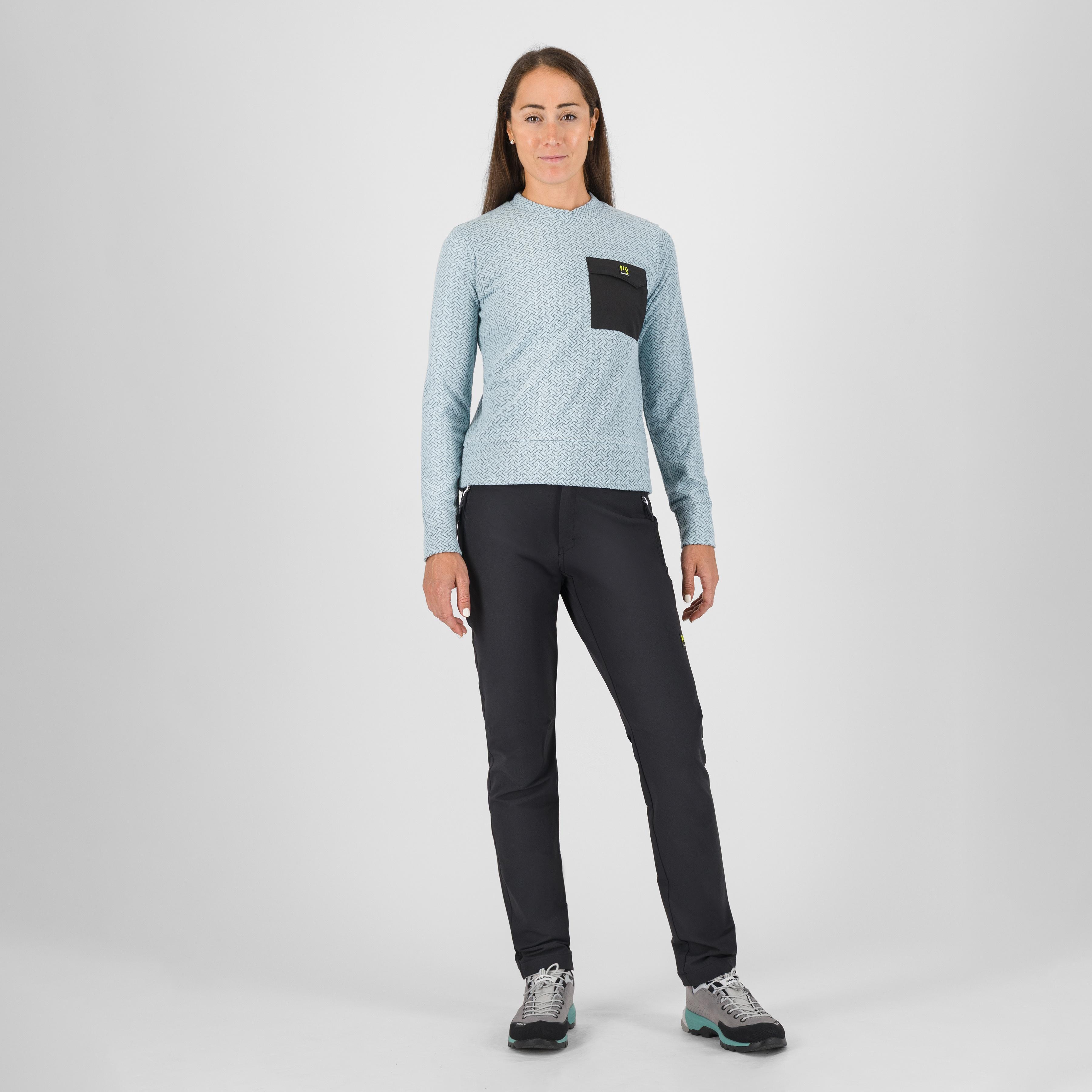 Mesdi' w crewneck fleece - forget/black - karpos