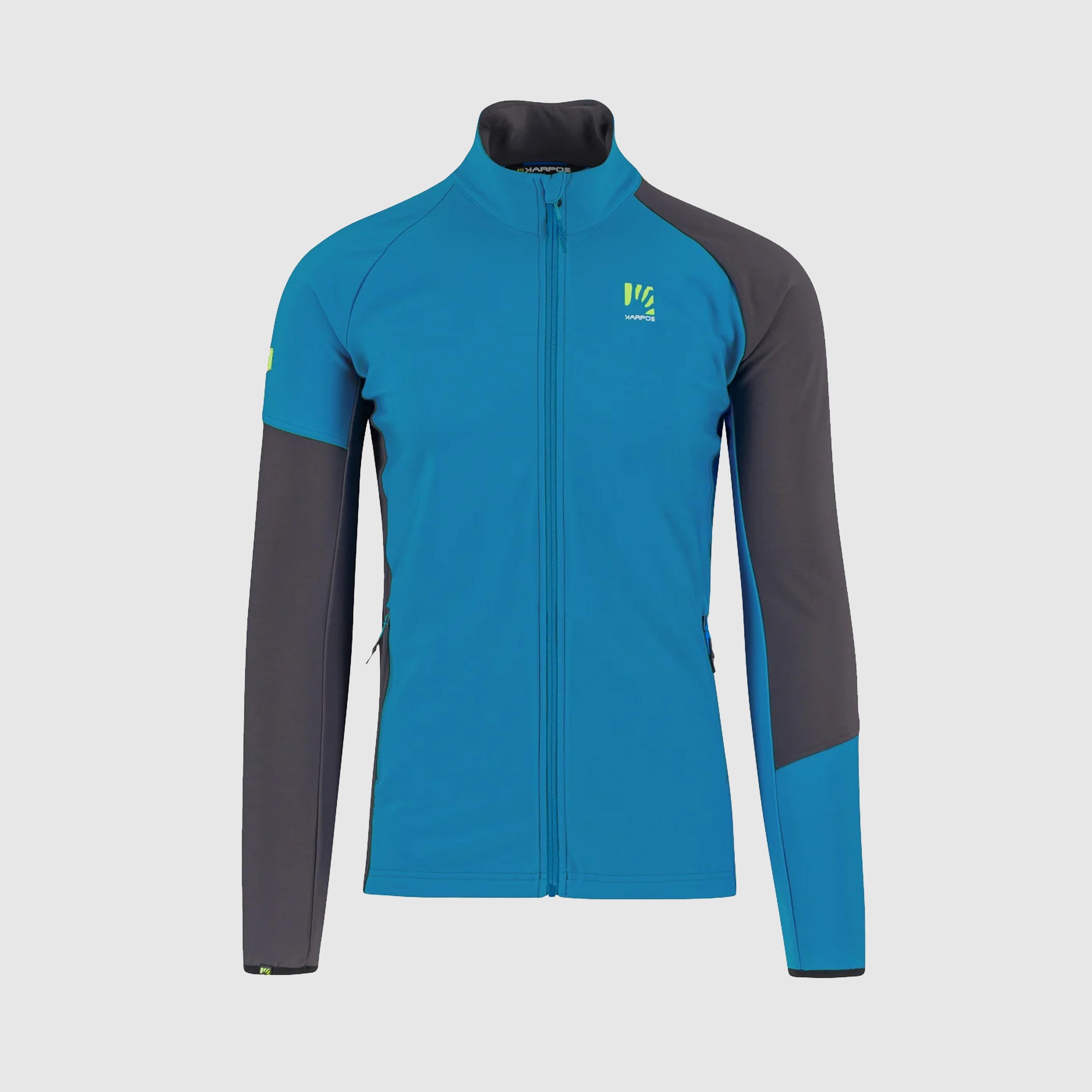 Santino full-zip fleece - blue jewel dark grey - karpos