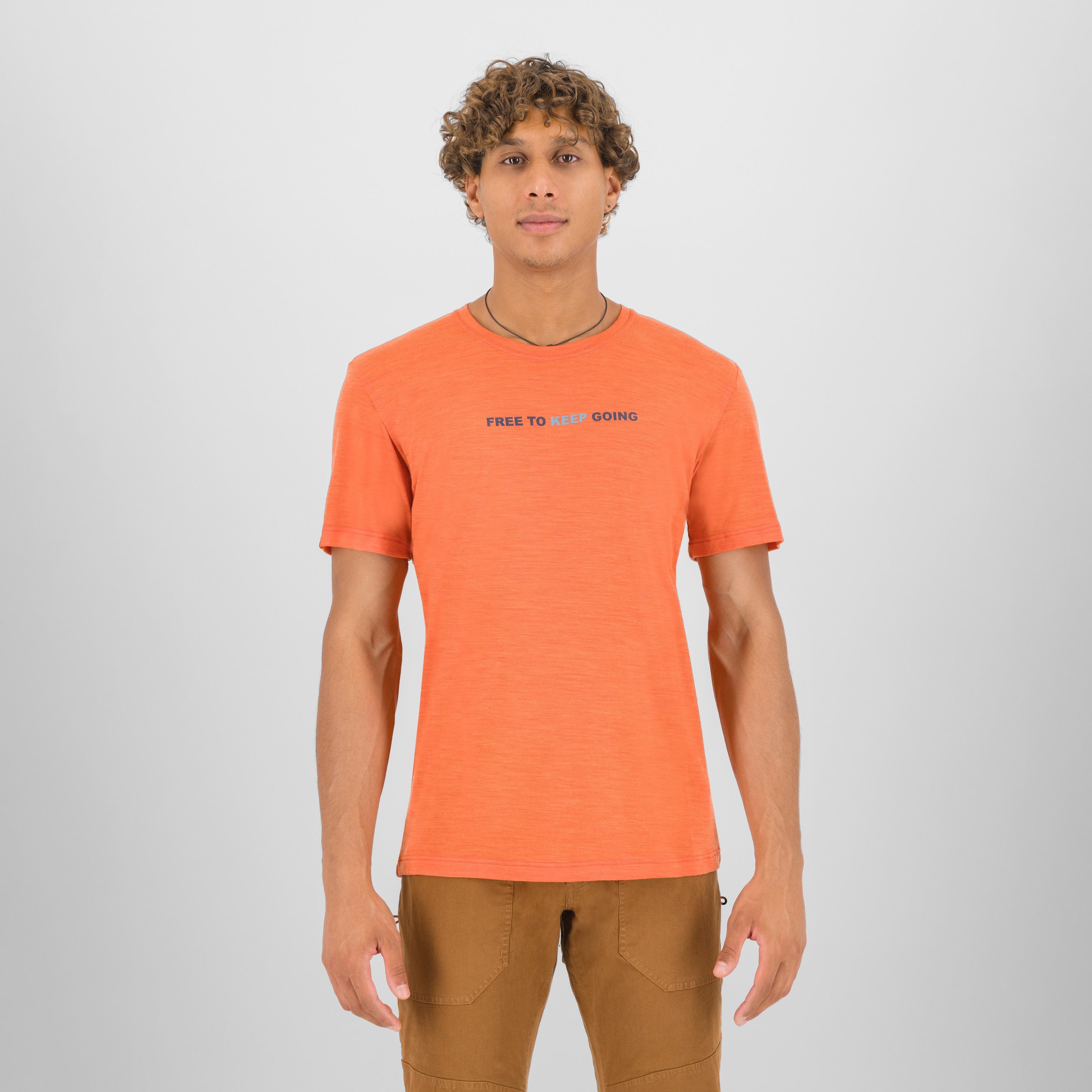 Coppolo merino t-shirt - spicy orange - karpos