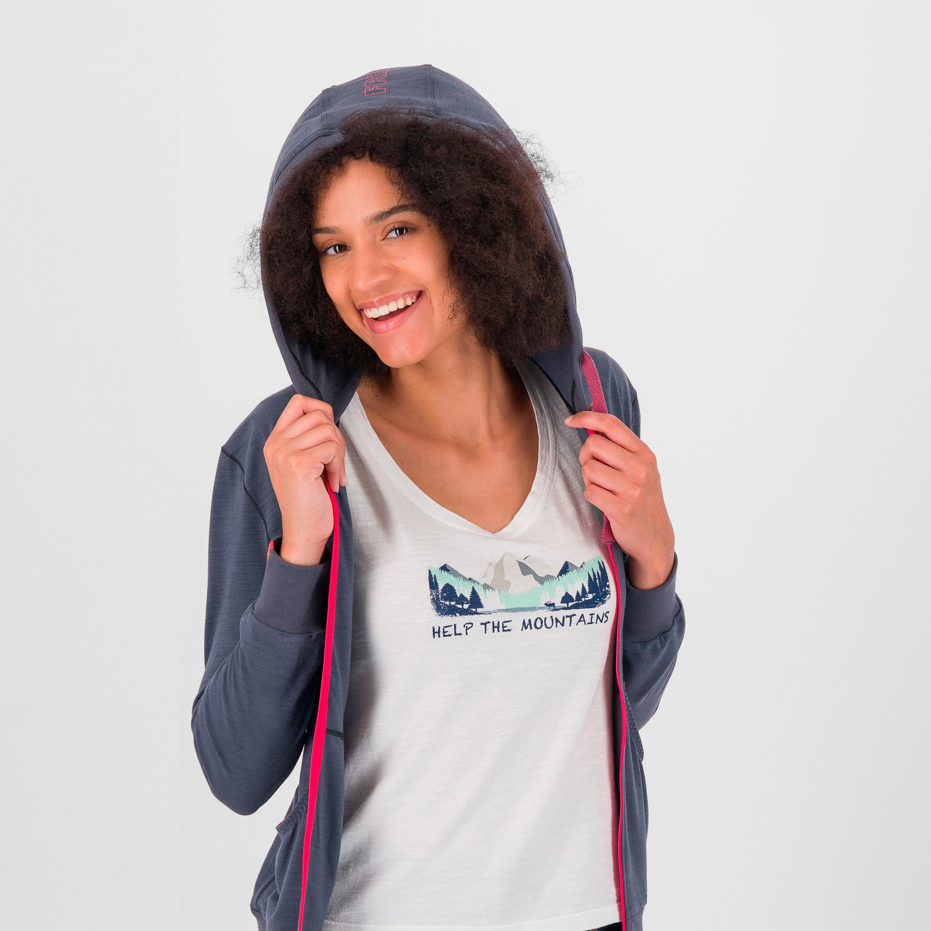 Coppolo merino w full zip hoodie - ombre blue - karpos