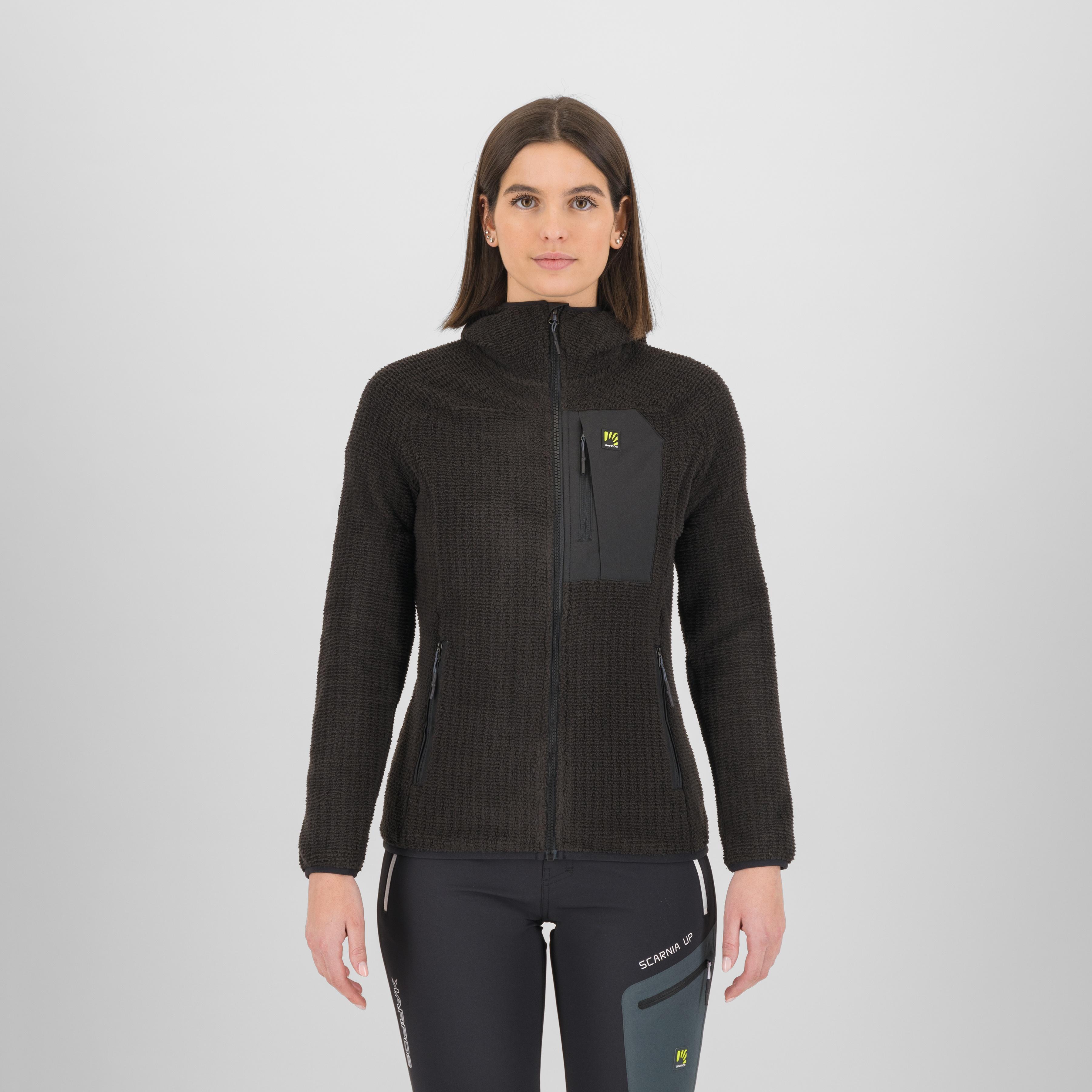 Rocchetta evo hoodie w fleece - black - karpos