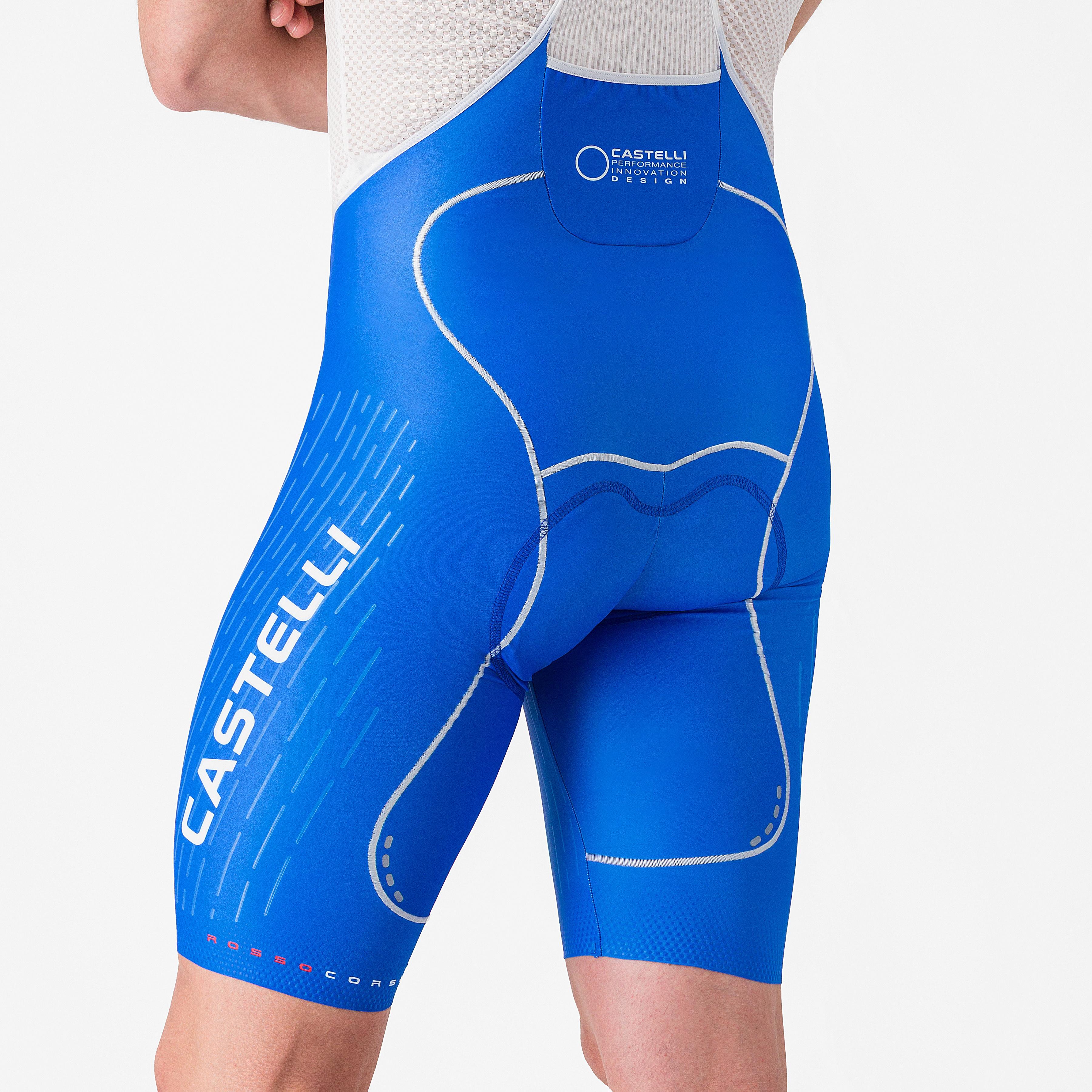 Free aero race s kit bibshort - azzurro italia/silver gray - castelli
