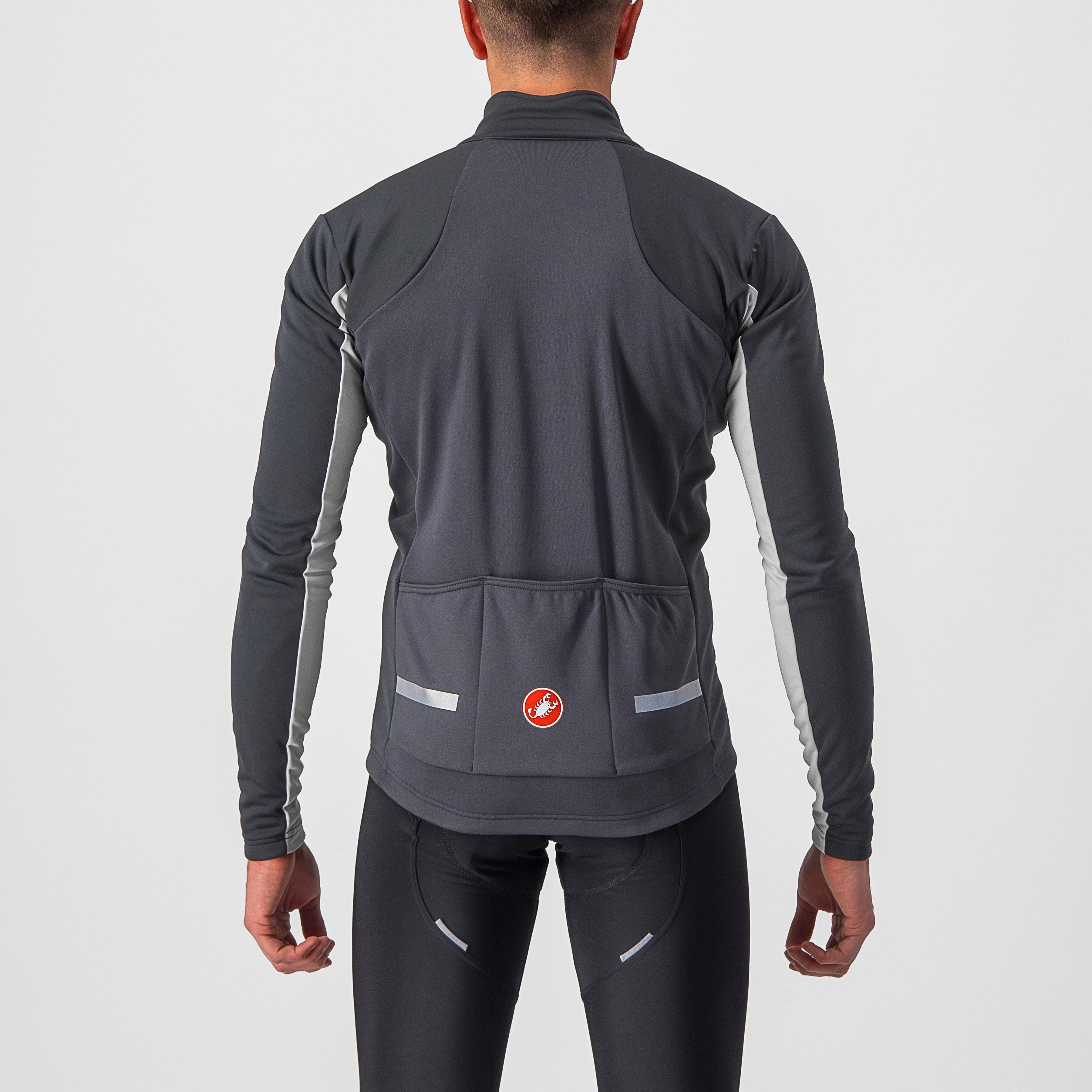 Mortirolo 6s jacket - dark gray/silver gray-red refl - castelli