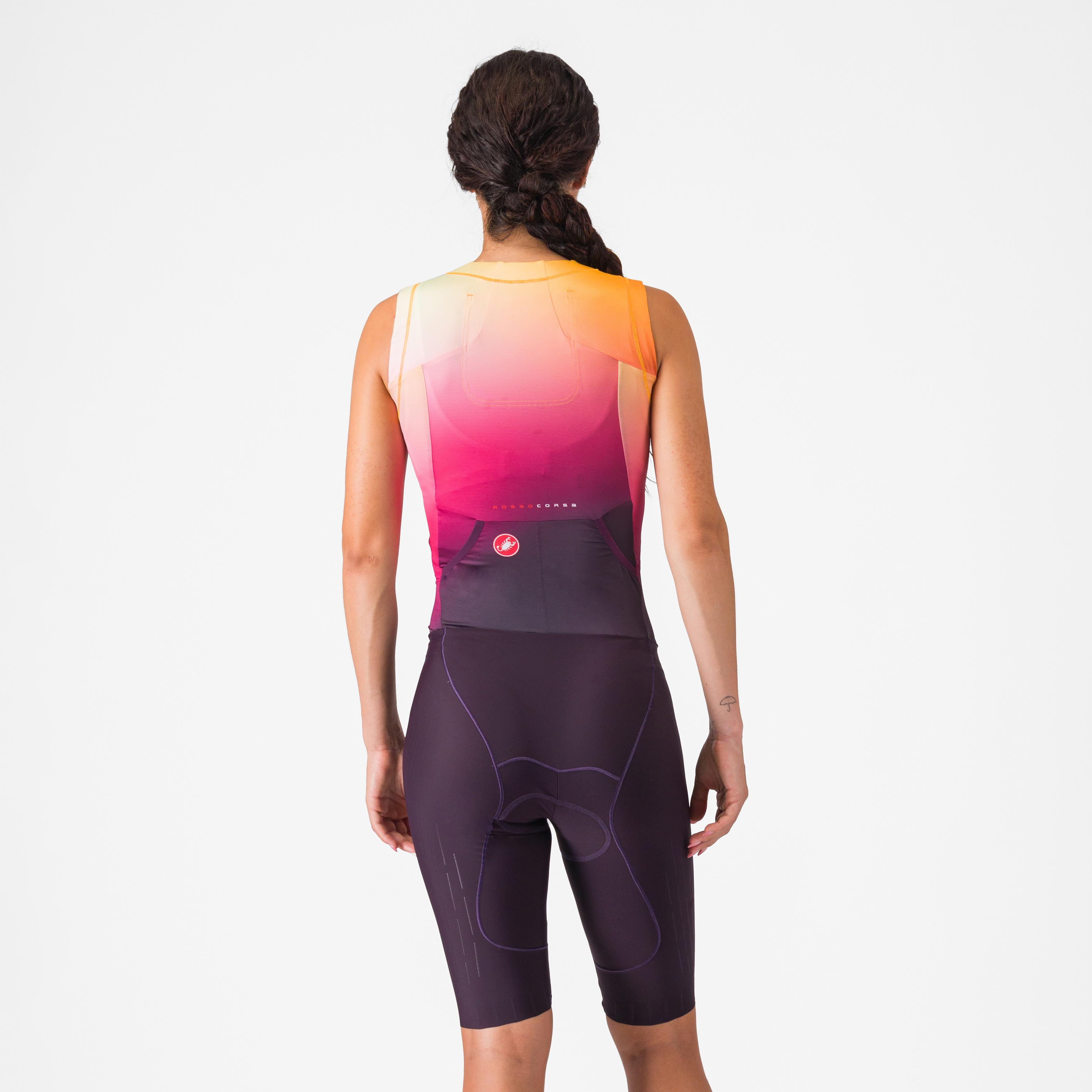 Free sanremo 3 w suit sleeveless - dark night shade/vivid orange- - castelli