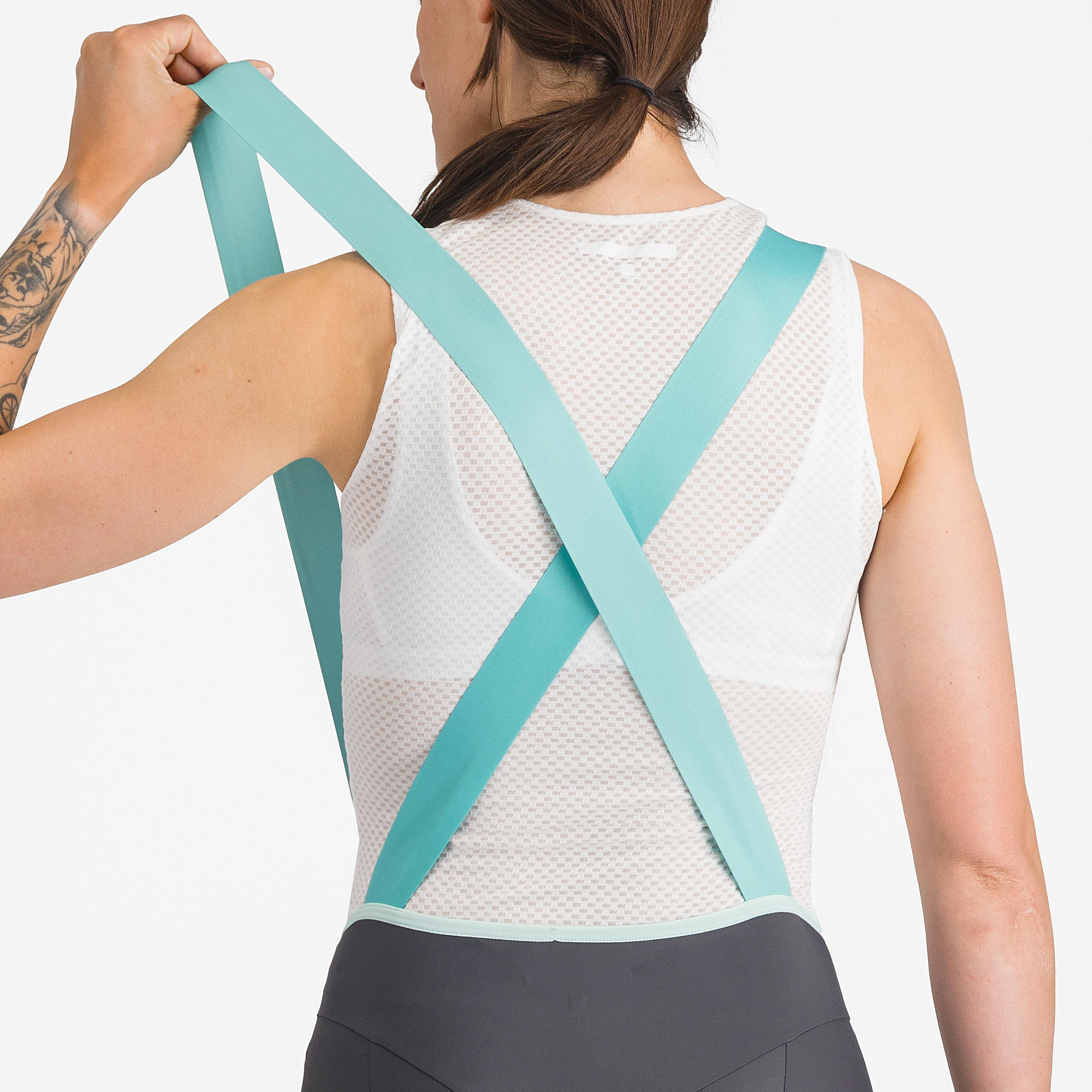Prima 2 dt bibshort - dark gray/pool blue - castelli