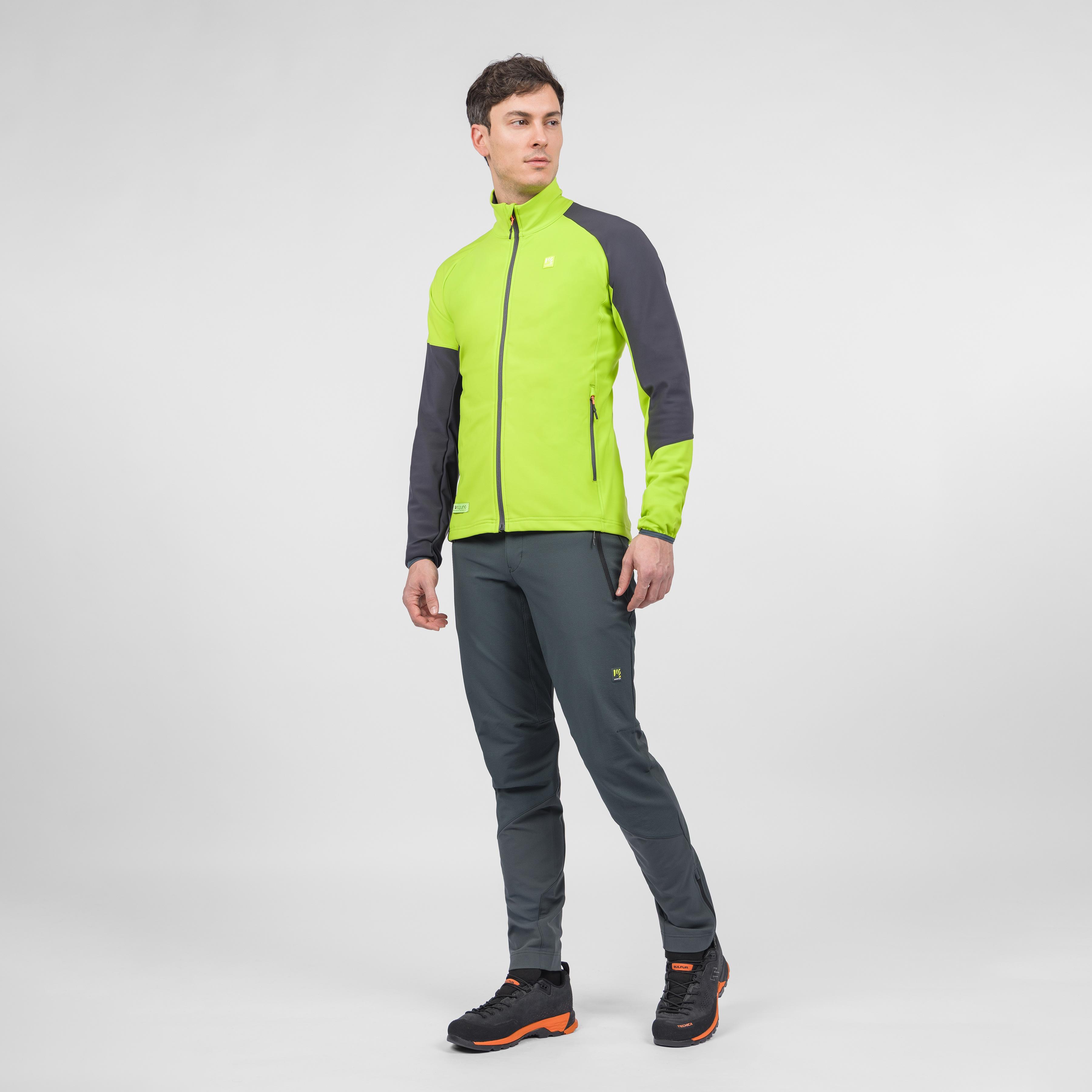 Santino full-zip fleece - lime green dark grey - karpos