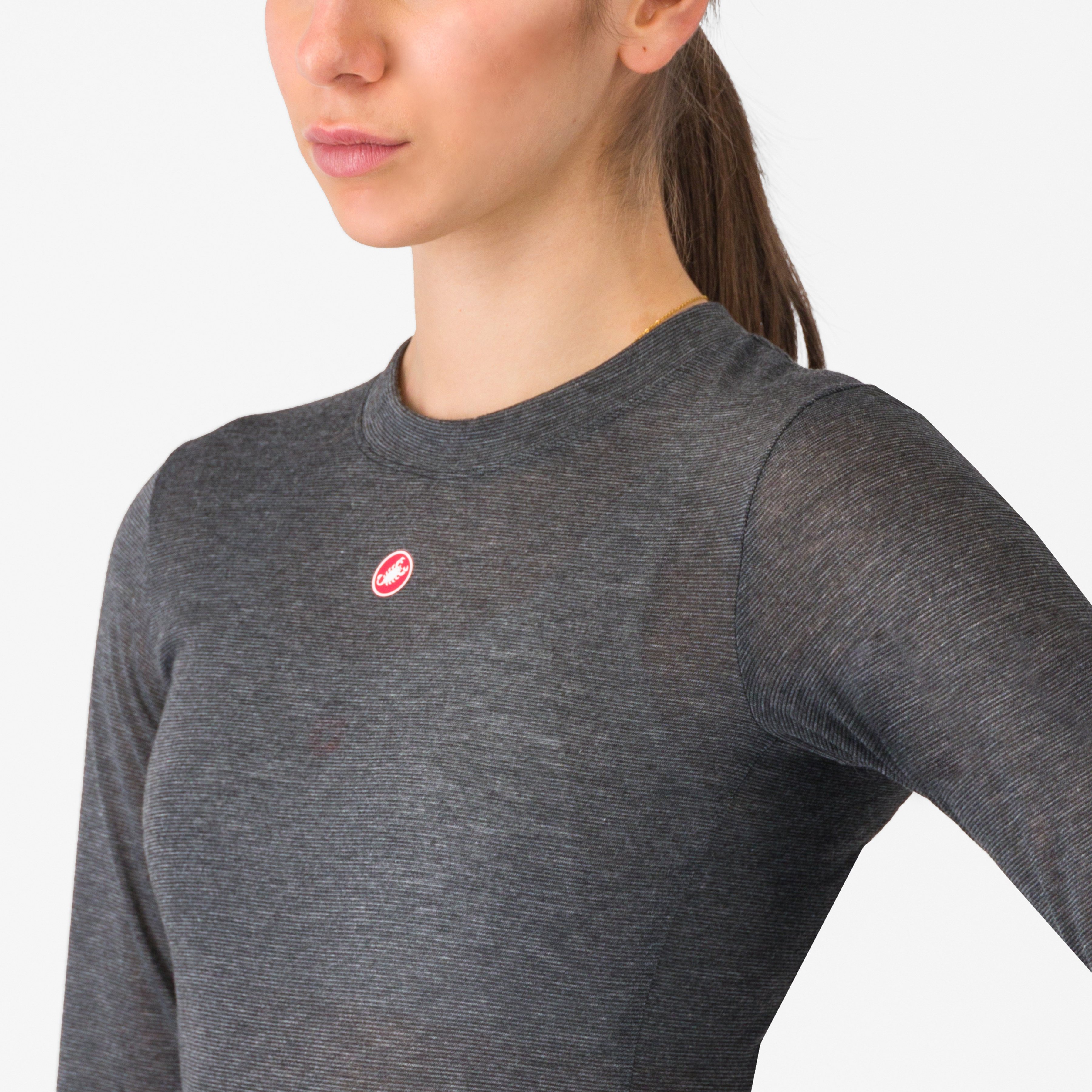 Medio base layer w long sleeve - melange gray - castelli