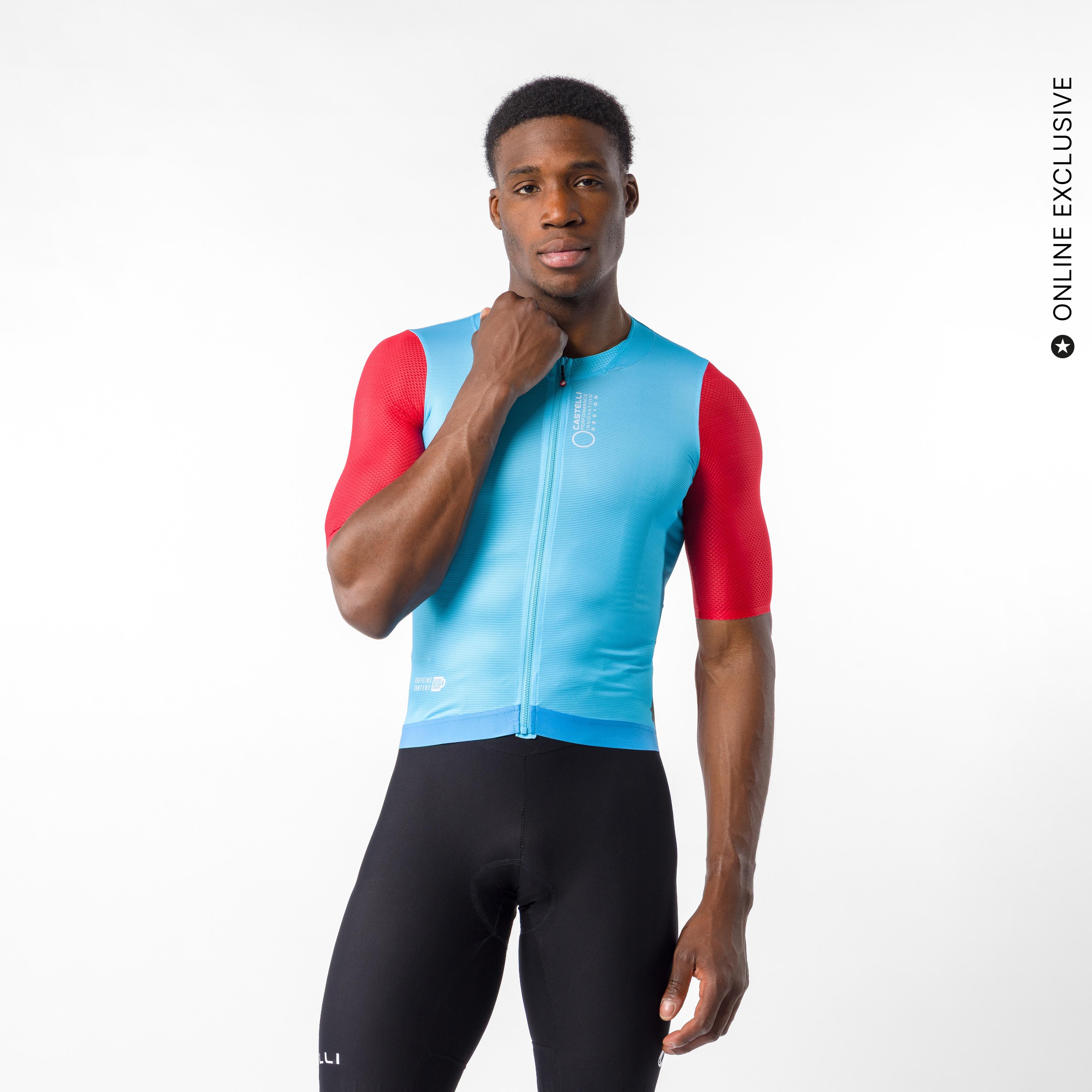 Corretto jersey - neon cobalt/red-white - castelli