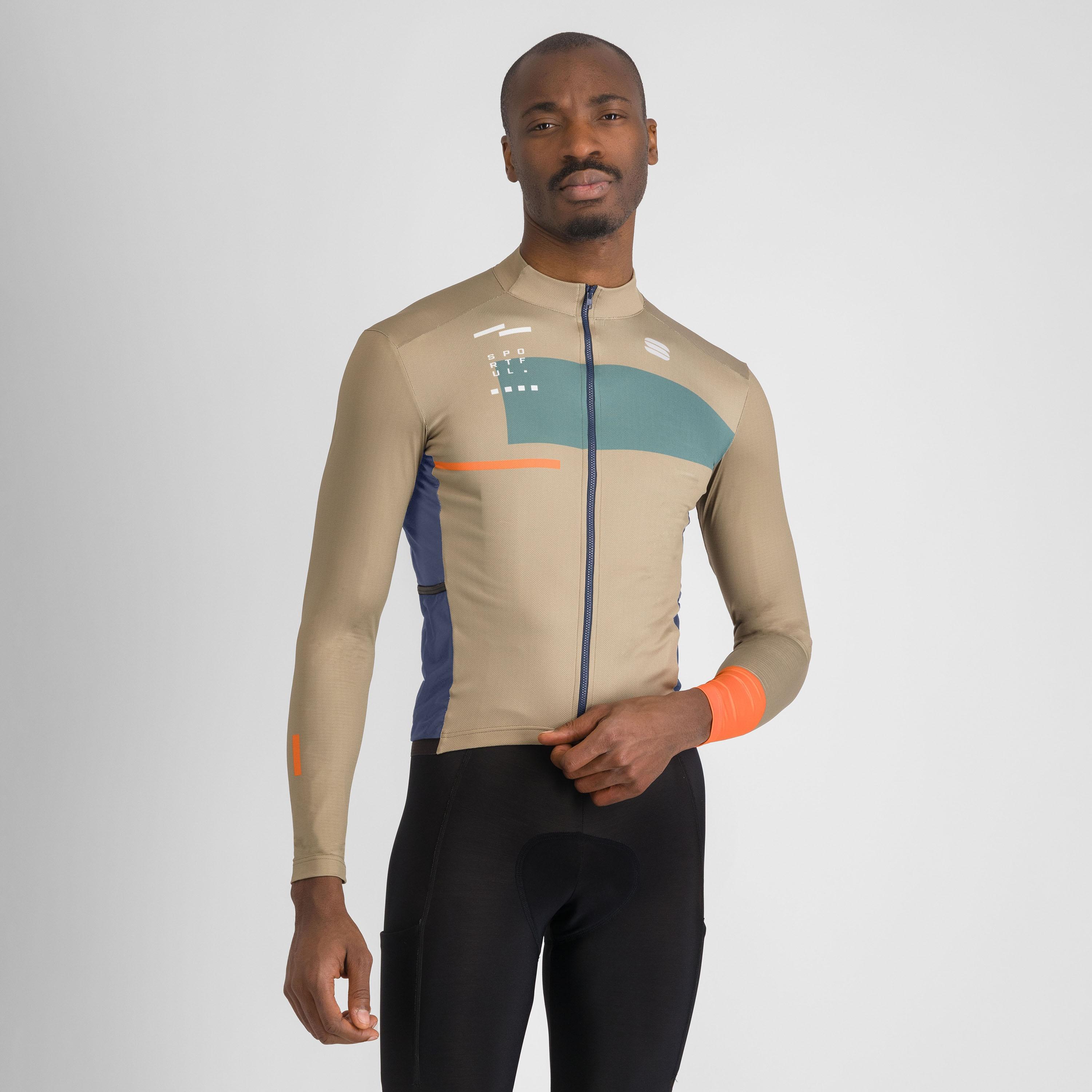 Breakout supergiara thermal jersey - olive green galaxy blue oramge - sportful