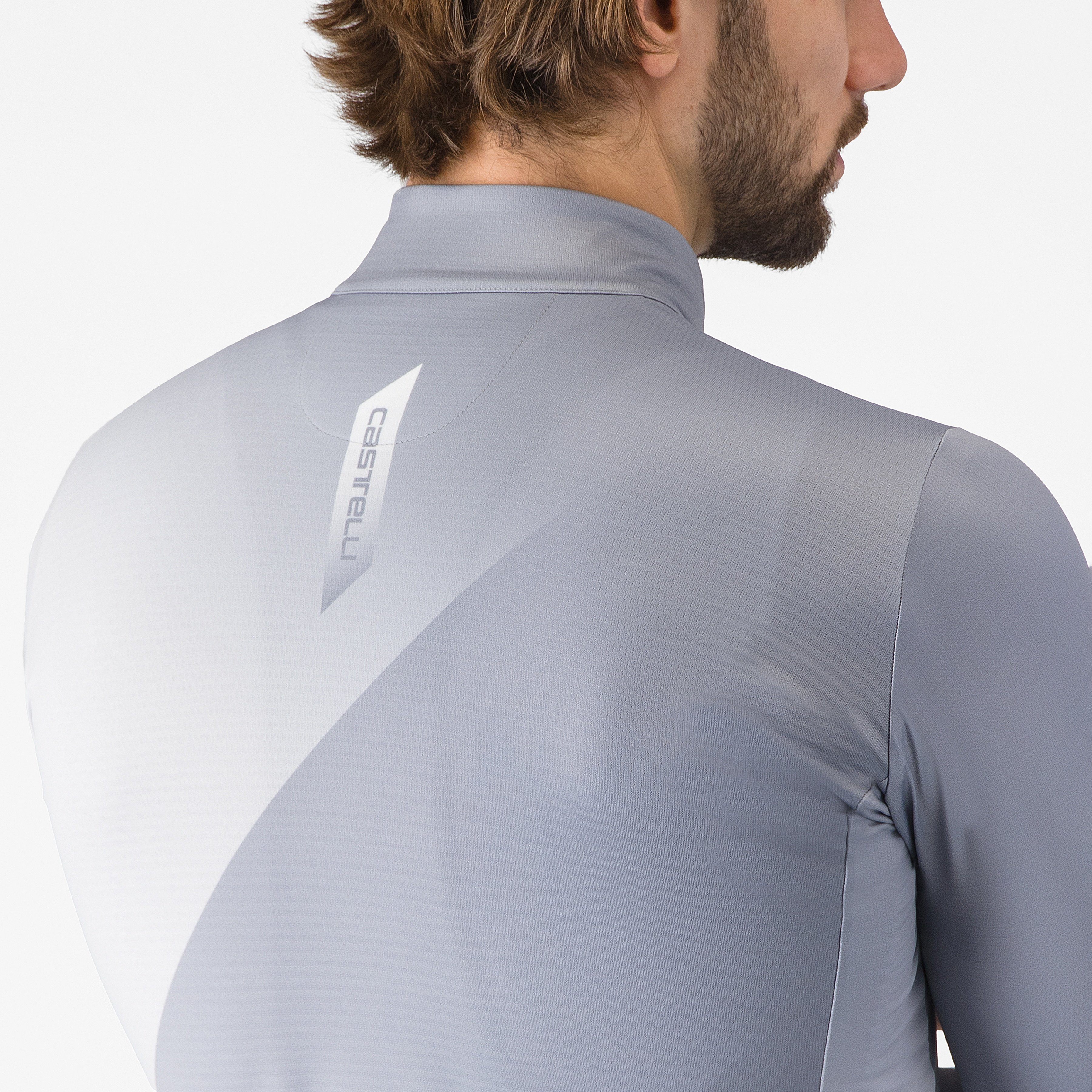 Amplify thermal jersey - vortex gray/silver gray-white - castelli