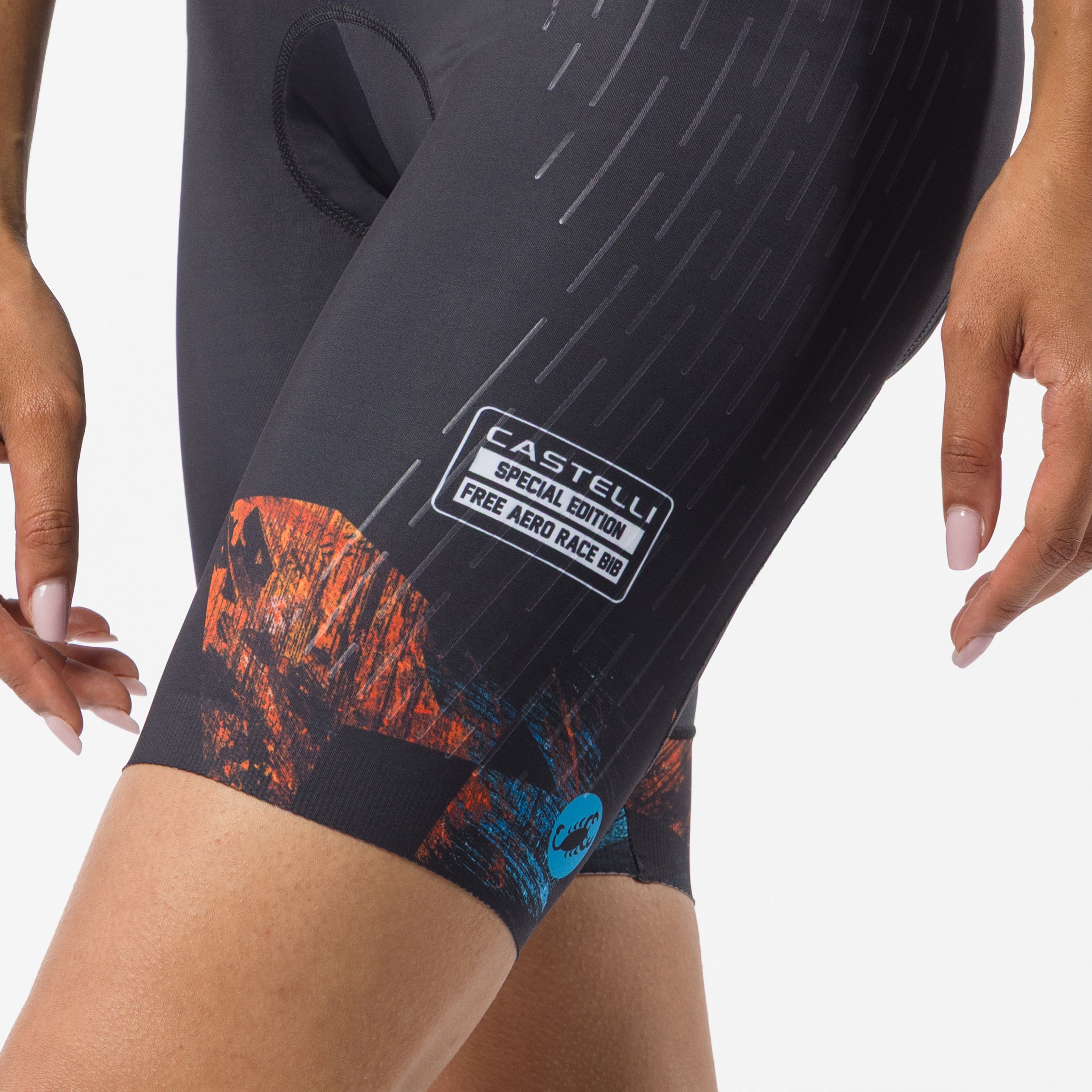 Free aero race s w bibshort con pressatura - black - castelli
