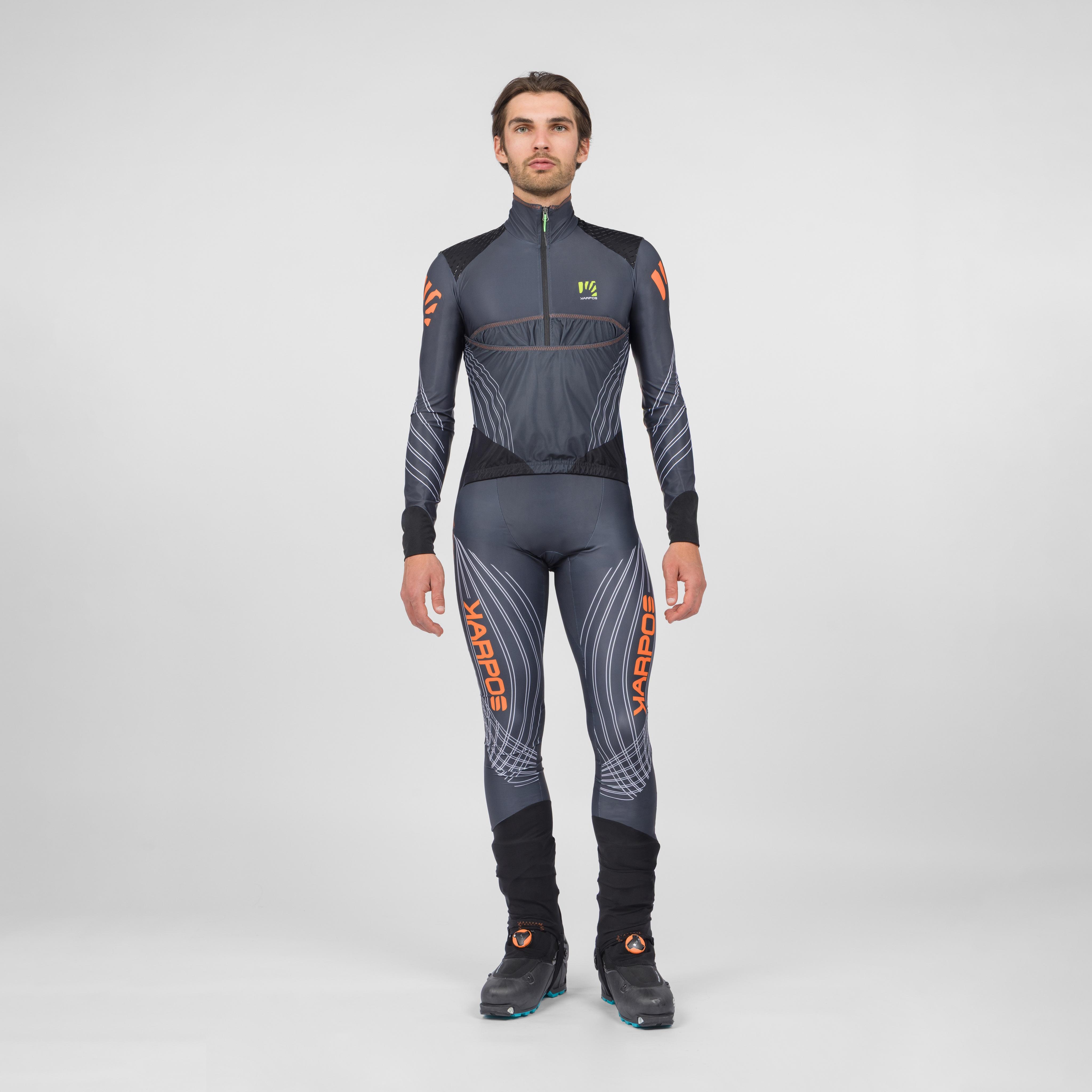 Mixed relay suit - woodl.gray/vibr.orange - karpos