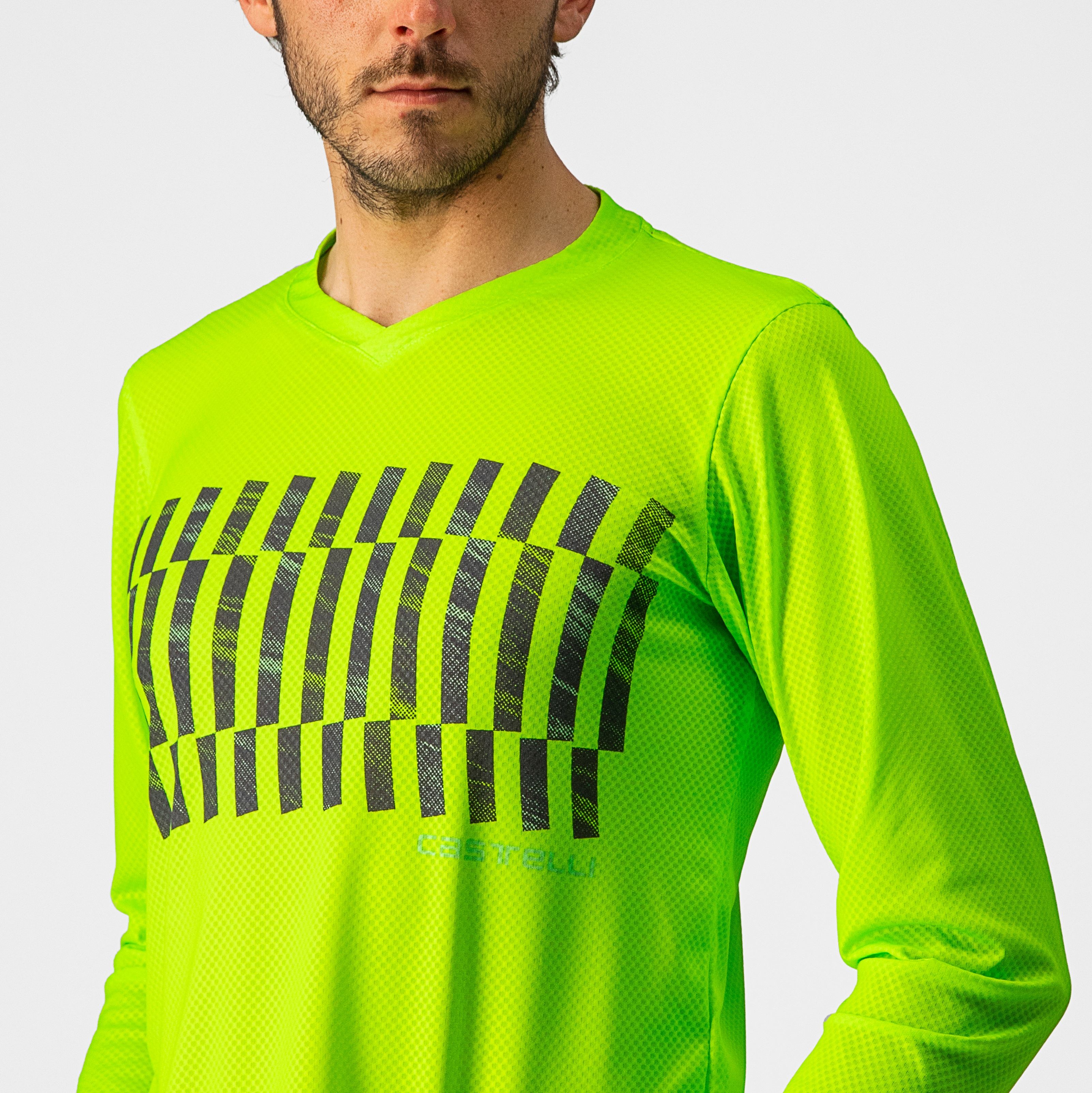 Trail tech longsleeve tee - electric lime/dark lime - castelli