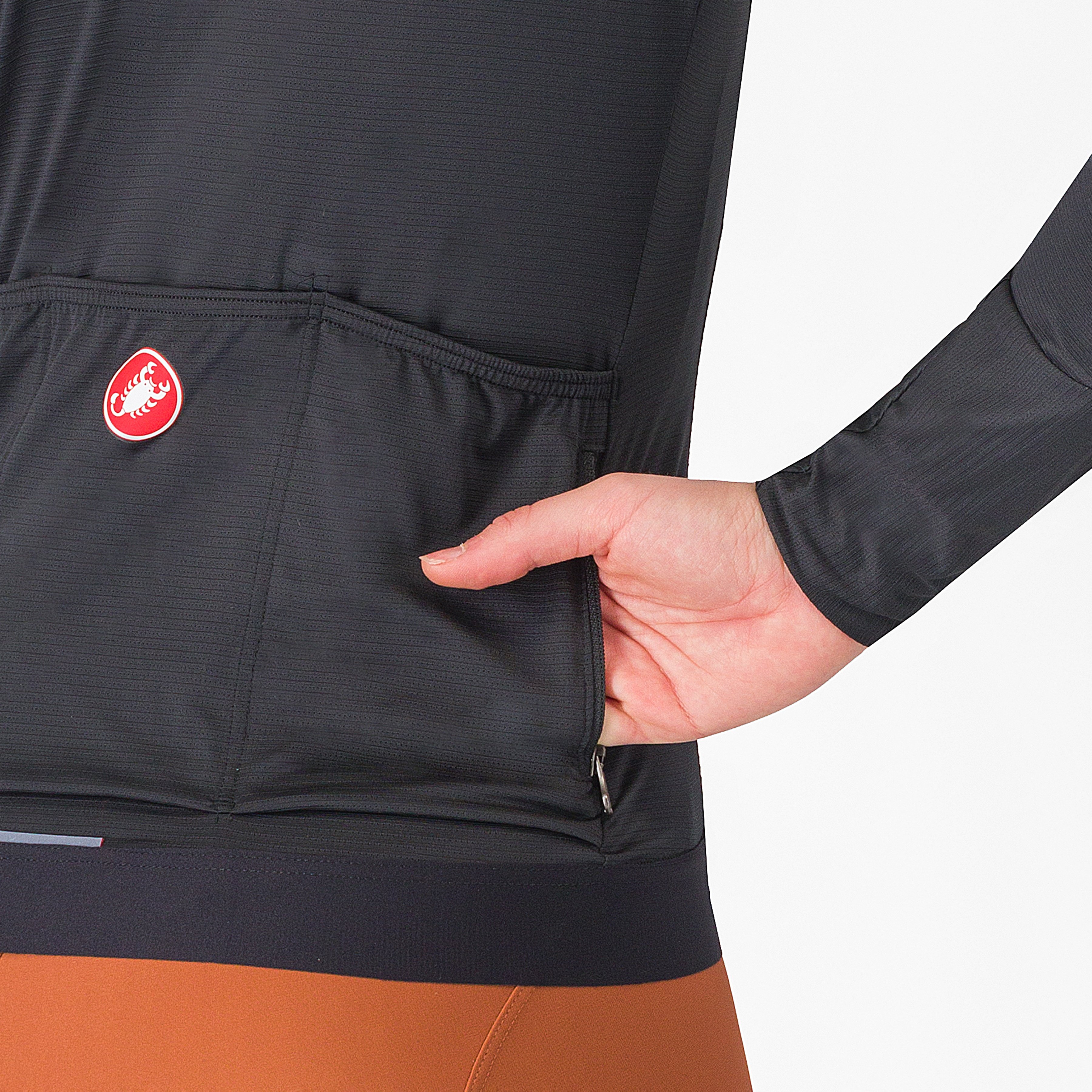 Espresso w long sleeve jersey - light black/dark gray - castelli